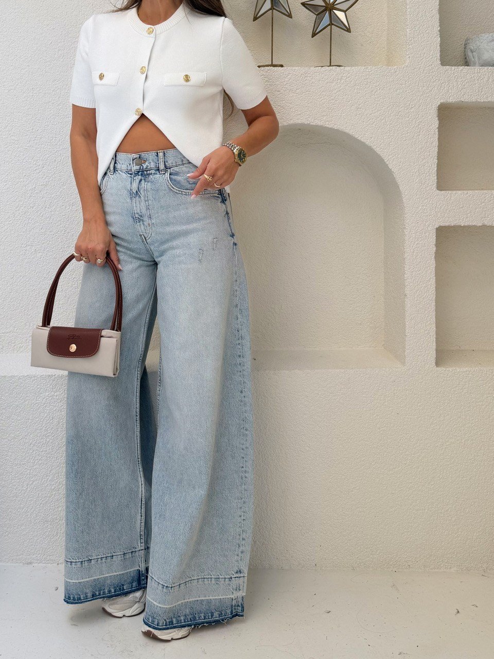 Nişantaşı Butik YÜKSEK BEL TIRTIK DETAY STRAİGHT JEAN