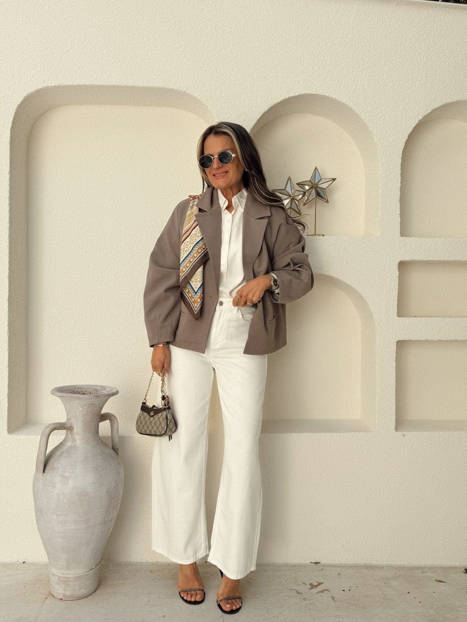 Nişantaşı Butik YÜKSEL BEL TENSEL DENİM BEYAZ BALON PANTOLON