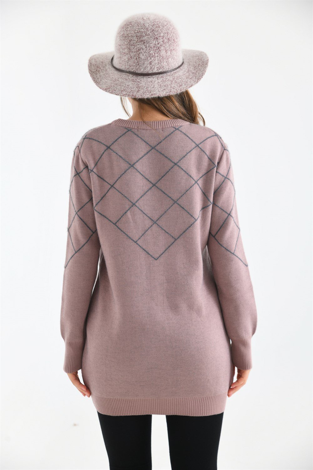 Baklava Desenli Bluz PUDRA