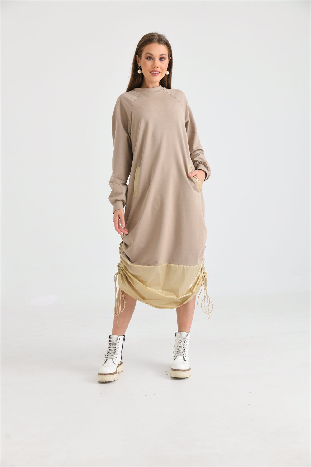 Bayan İki İp Elbise BEIGE