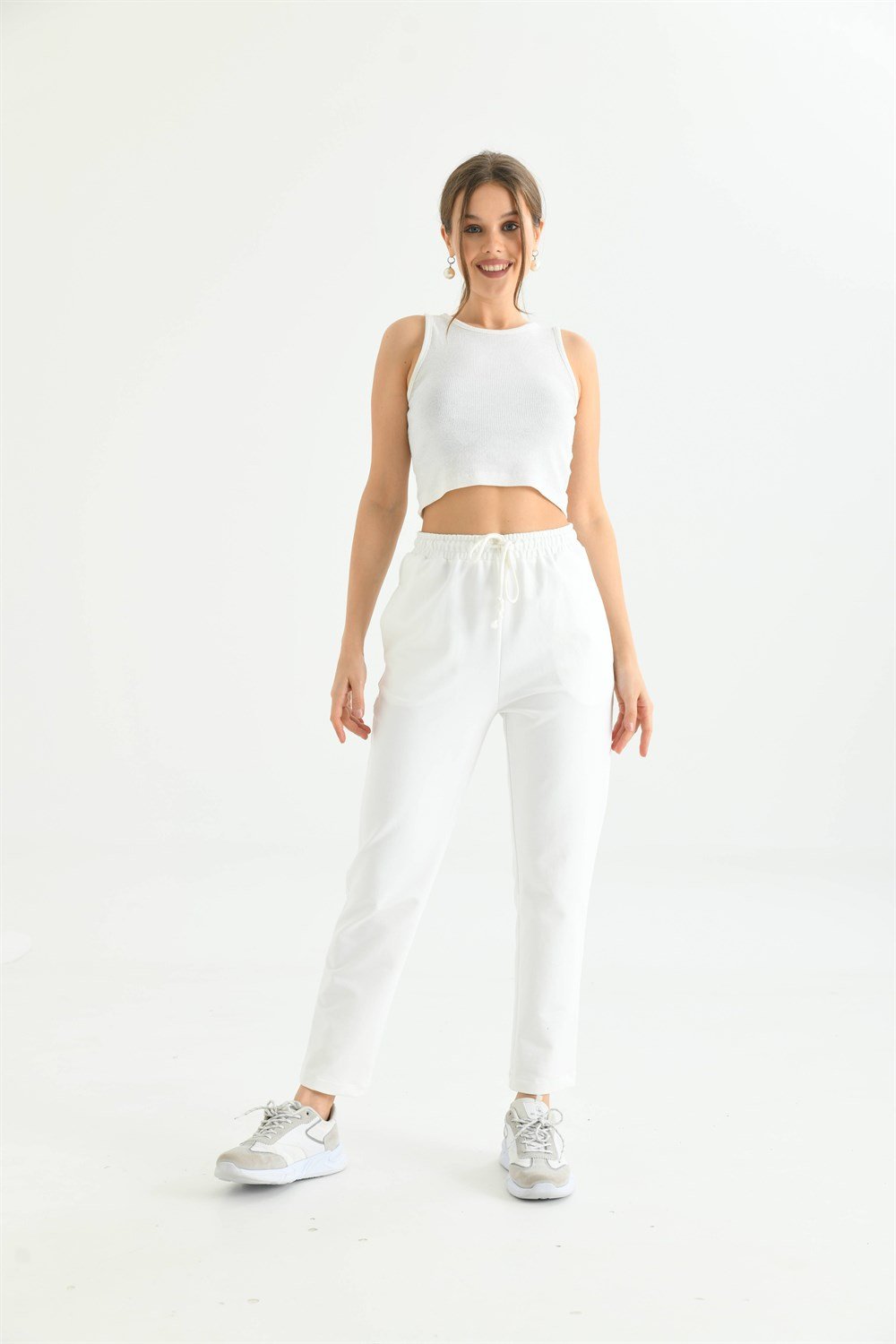 Bayan İki İp Pantolon EKRU