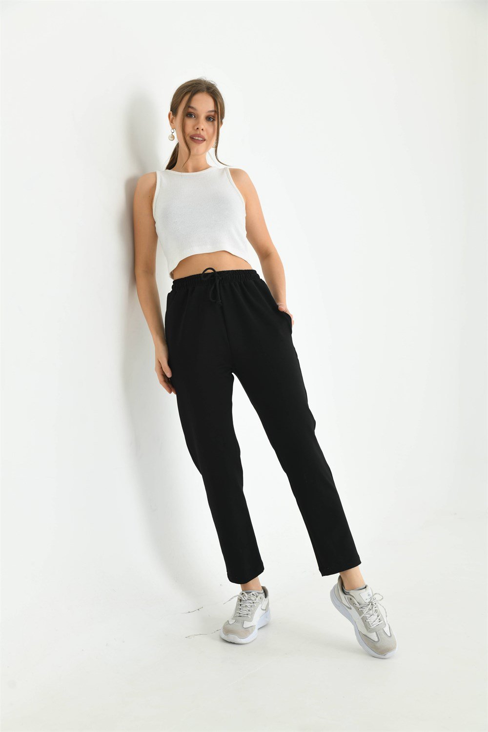 Bayan İki İp Pantolon SİYAH