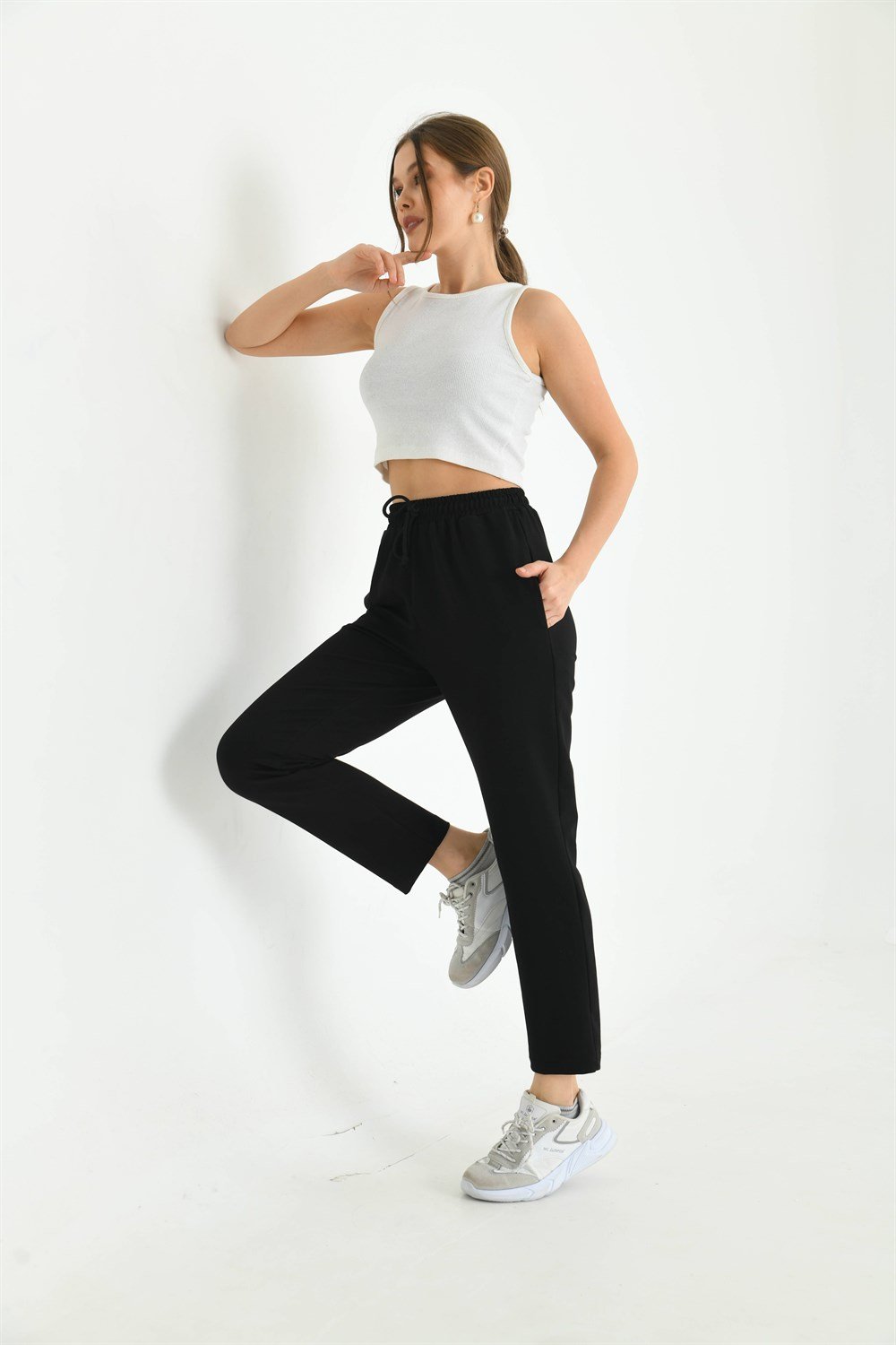 Bayan İki İp Pantolon SİYAH