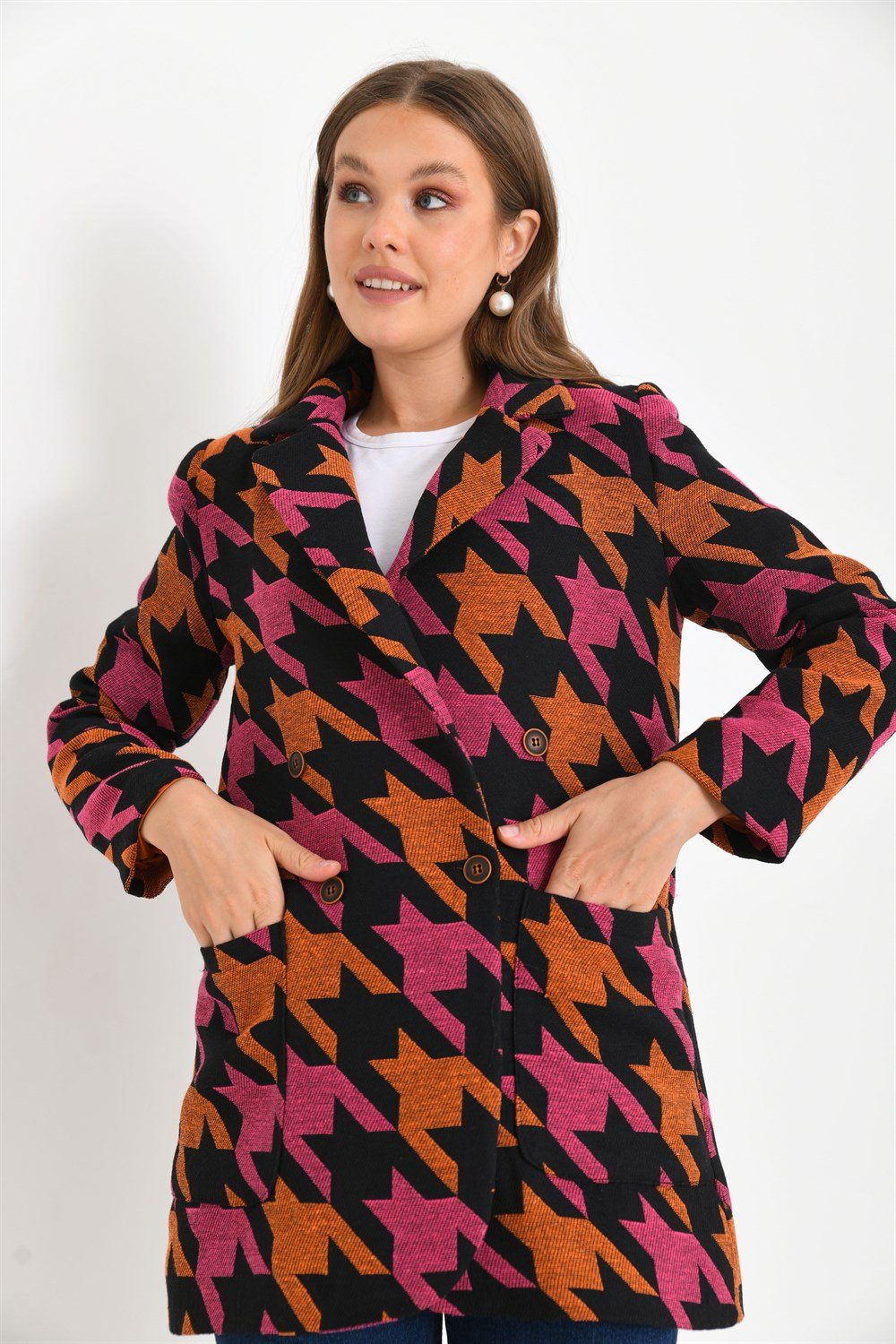 Bayan Kazayağı Ceket ORANGE