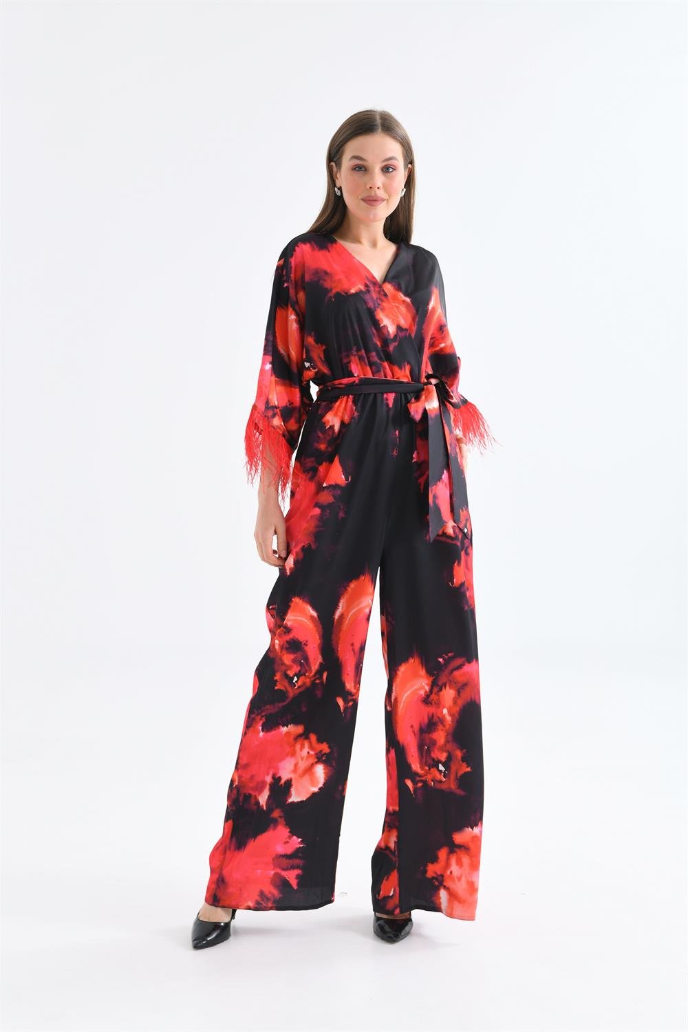 Bayan Kolar Tüğlü Tulum KIRMIZI