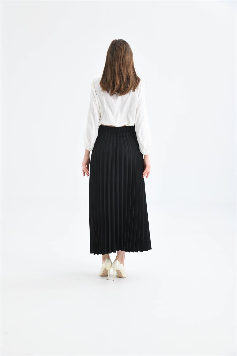 Bayan Plise Etek SİYAH