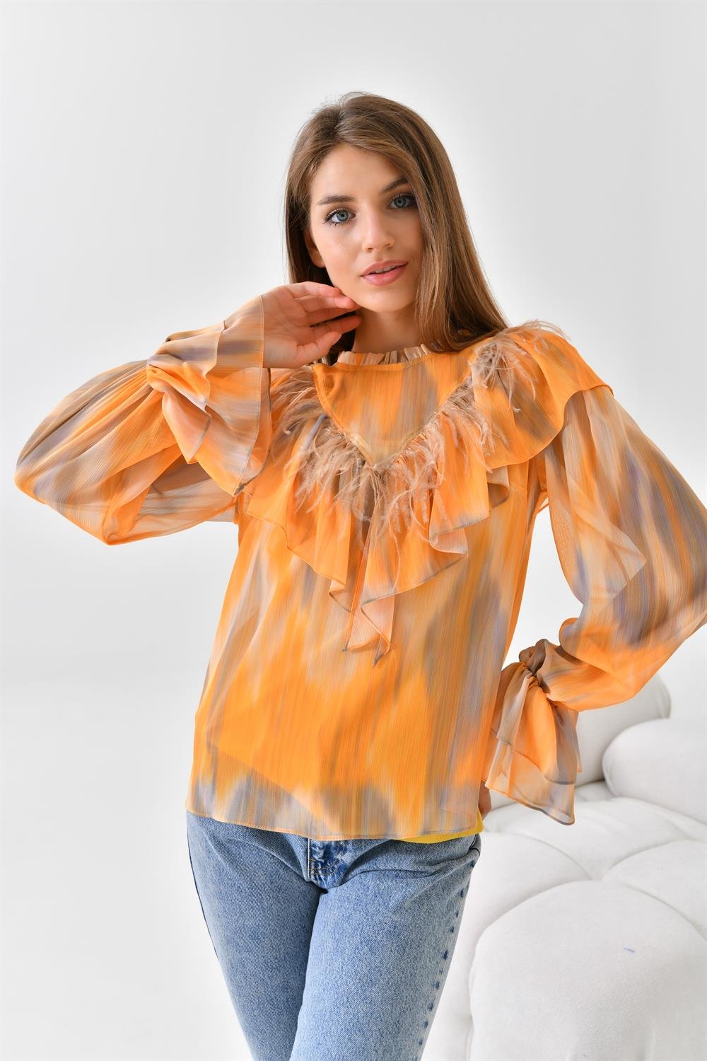 Bayan Şifon Bluz SARI