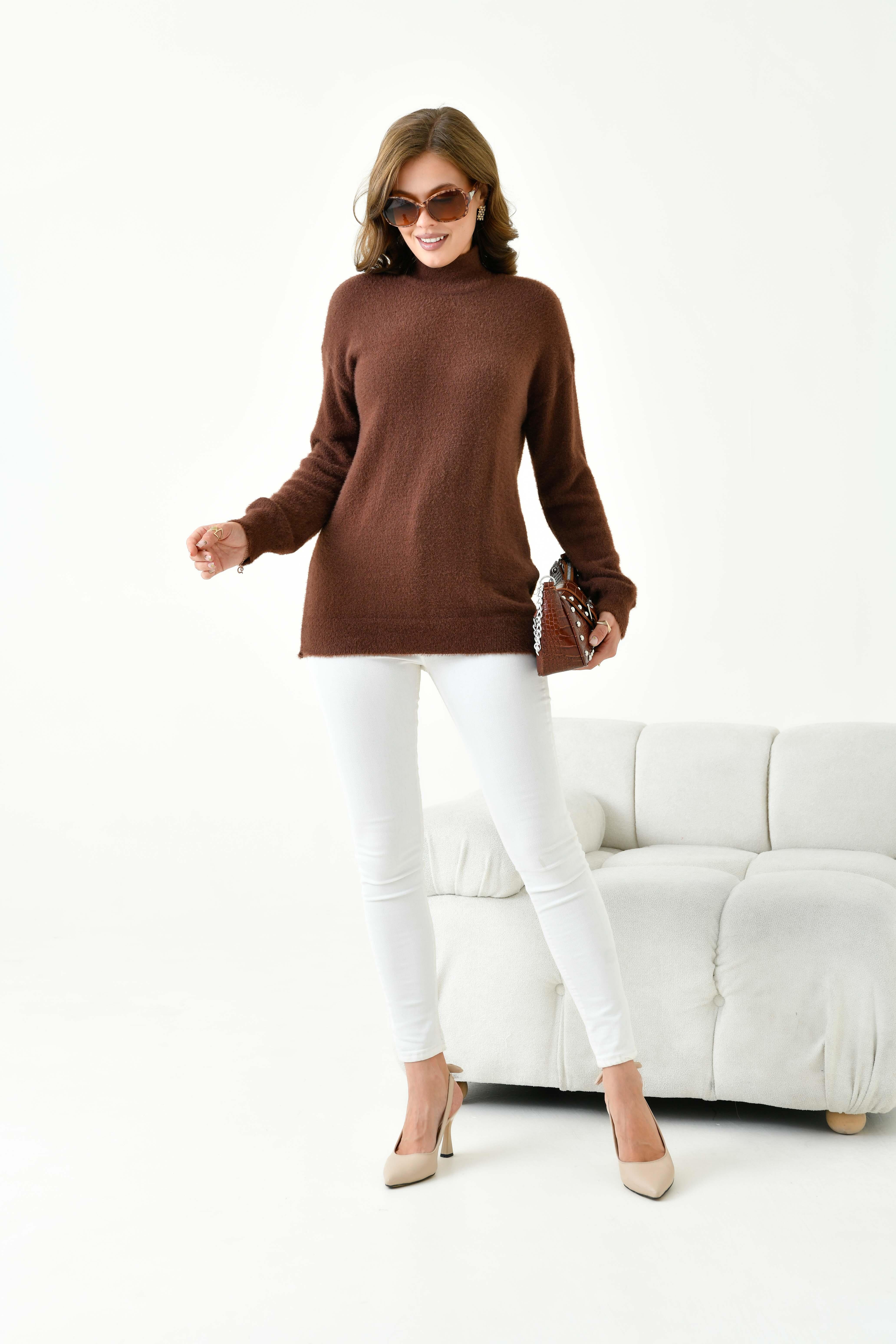 Ftz Kadın Basic Kazak Kahve 20878