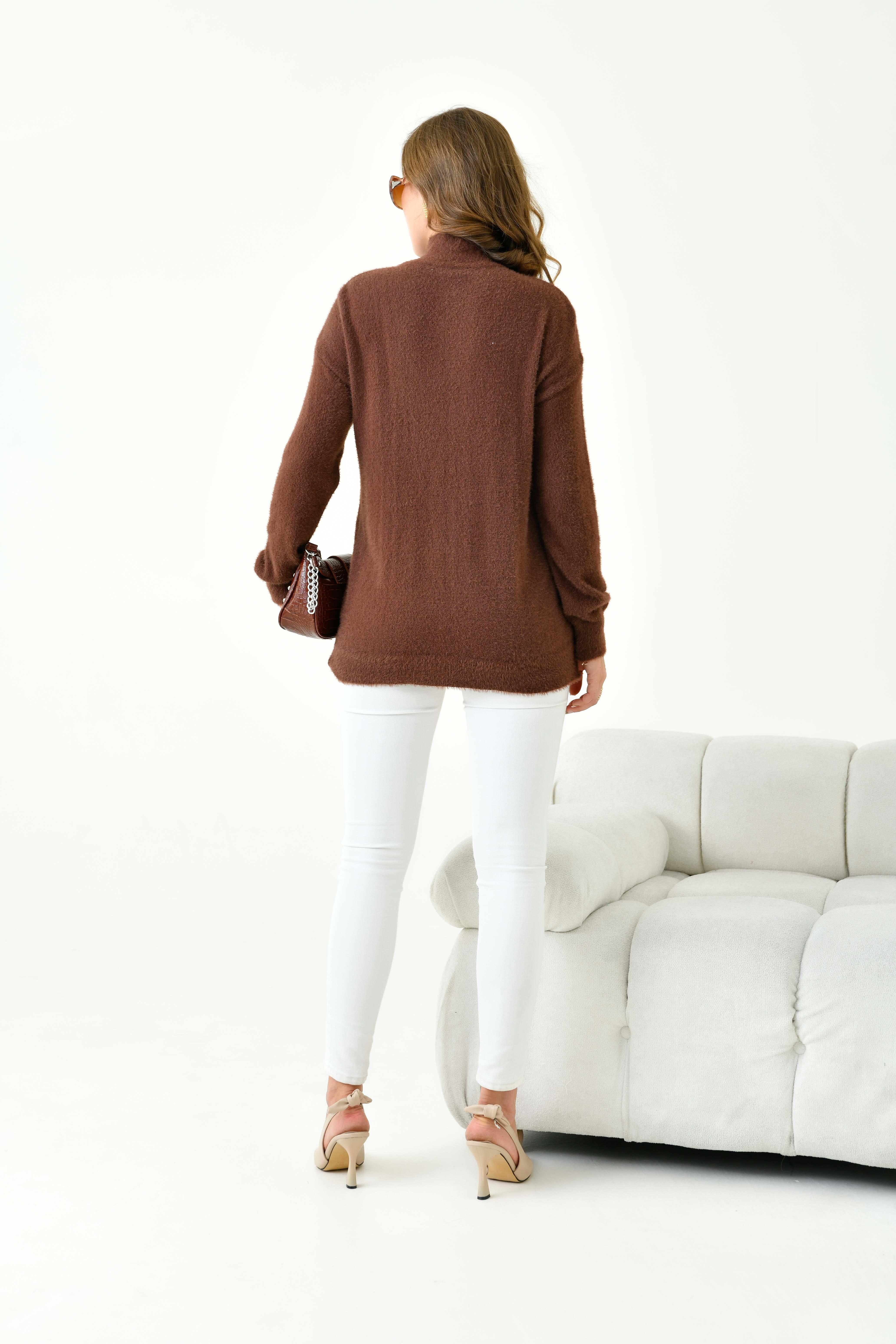 Ftz Kadın Basic Kazak Kahve 20878