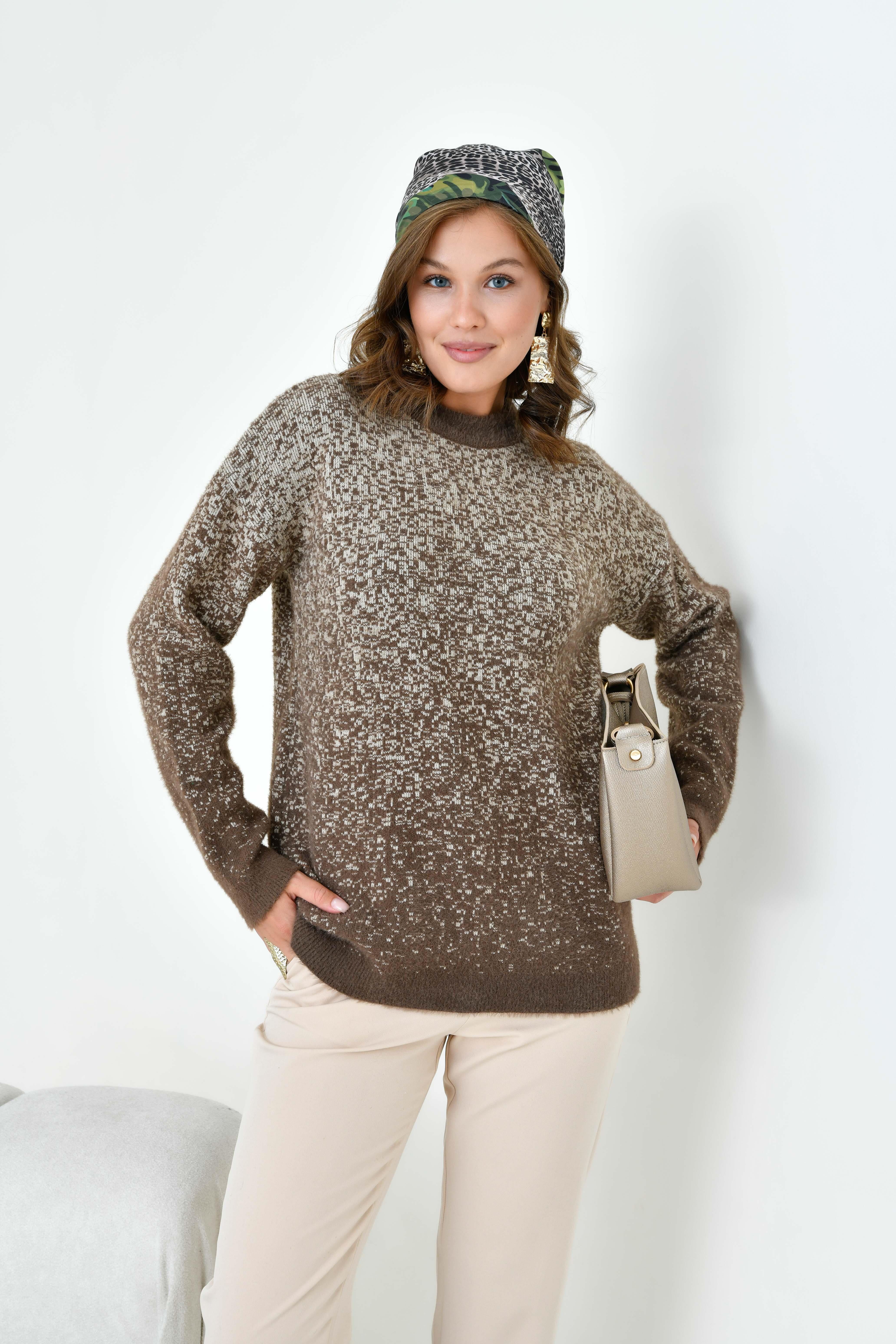 Ftz Kadın Geçişli Kazak Kahve 20942