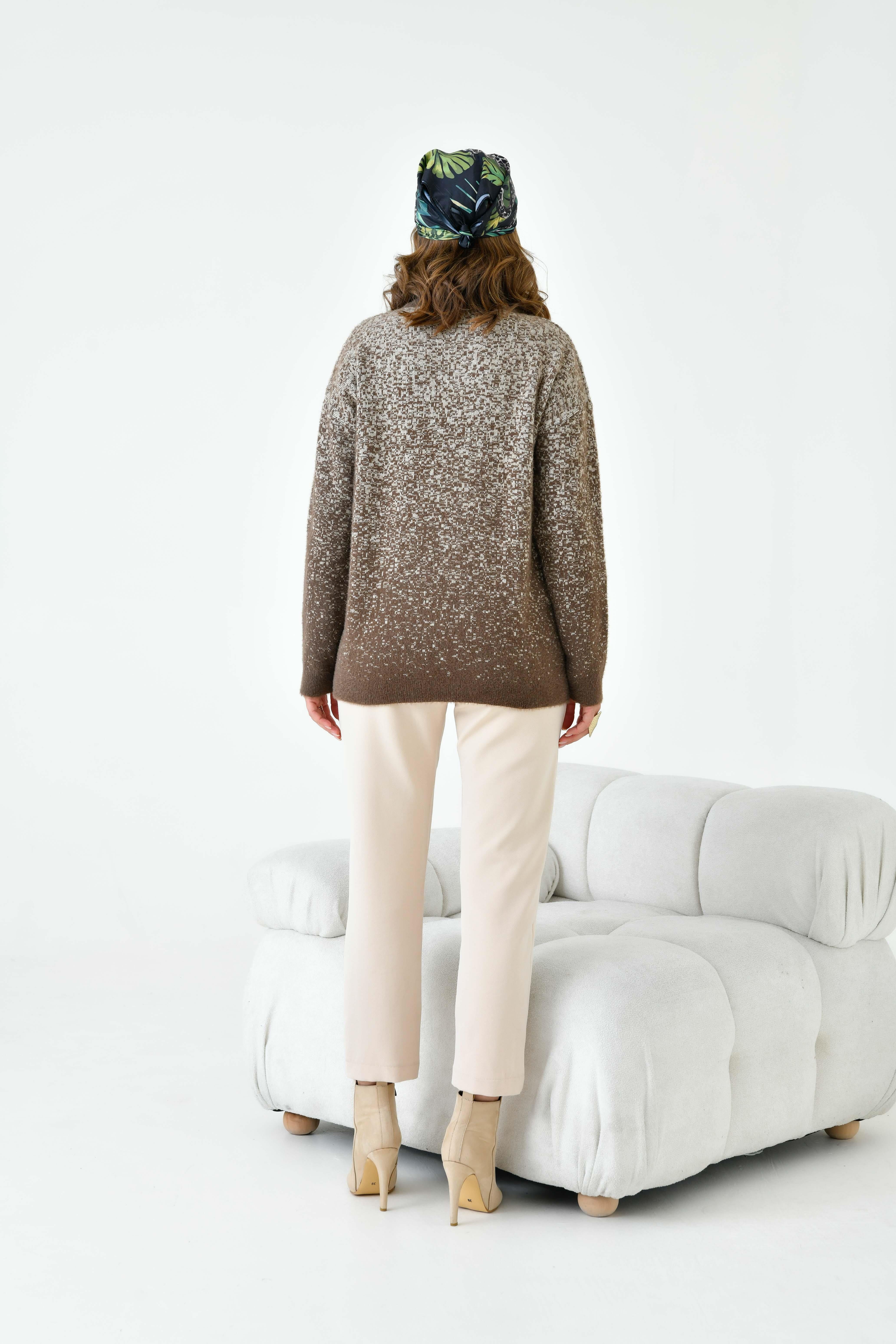 Ftz Kadın Geçişli Kazak Kahve 20942