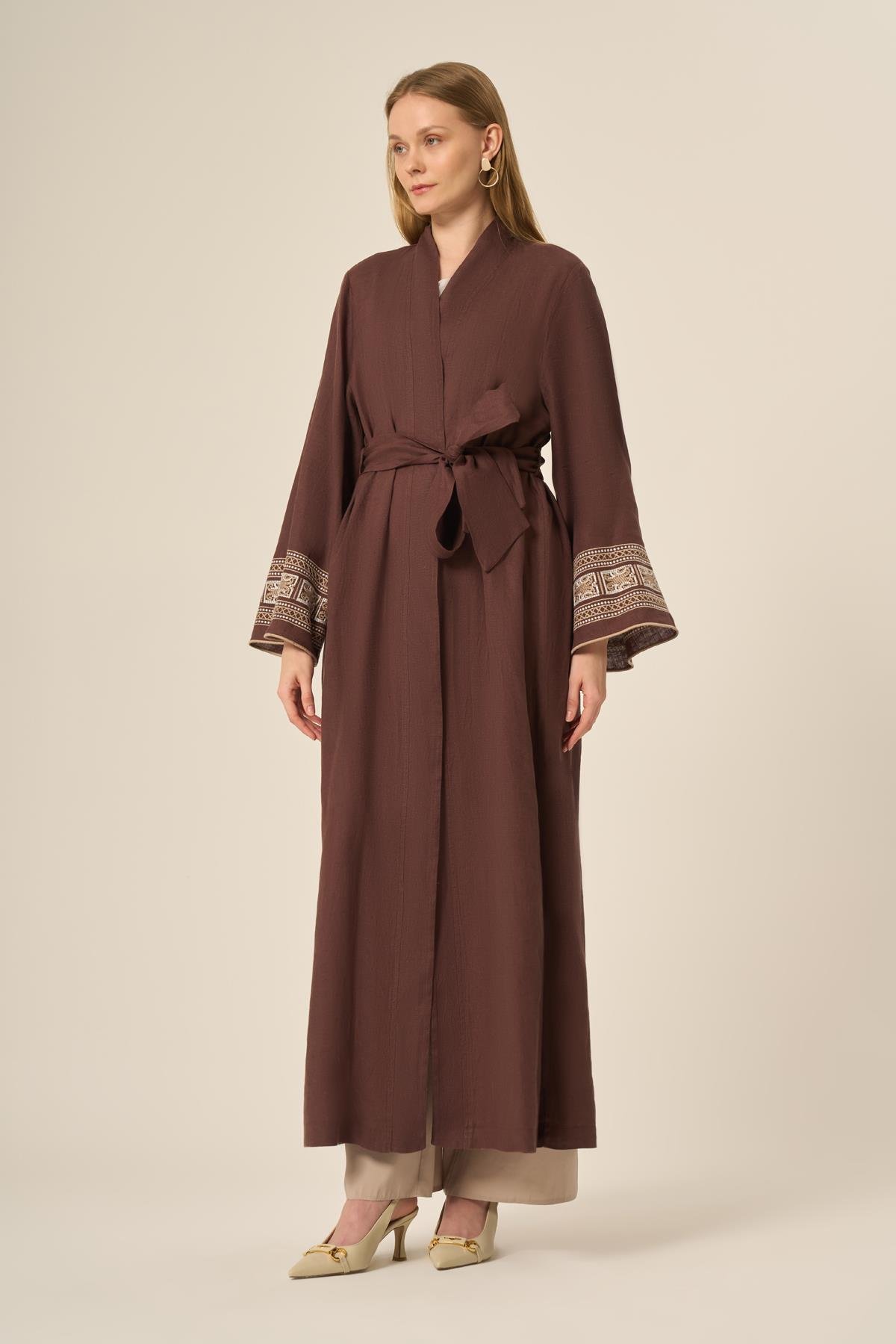 Ftz Kadın Ham Keten Kap Kahve 31110