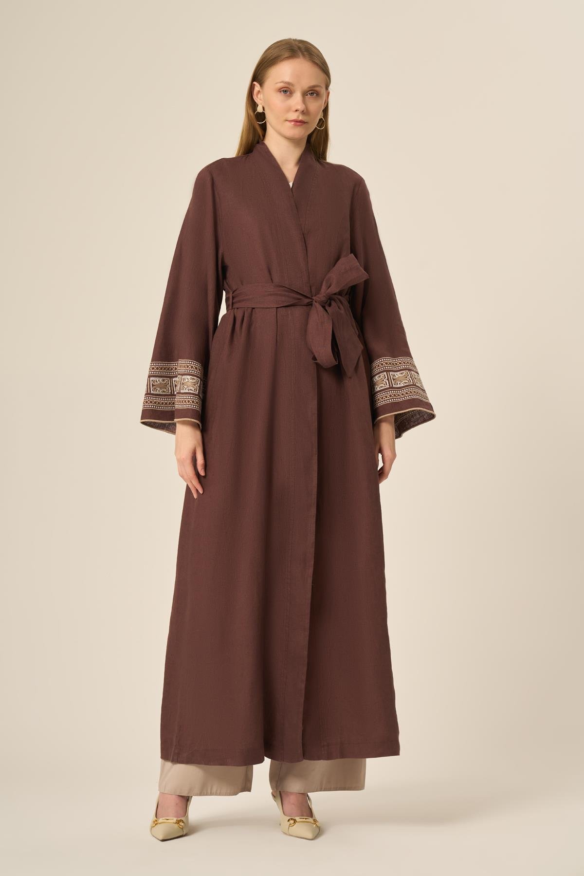 Ftz Kadın Ham Keten Kap Kahve 31110