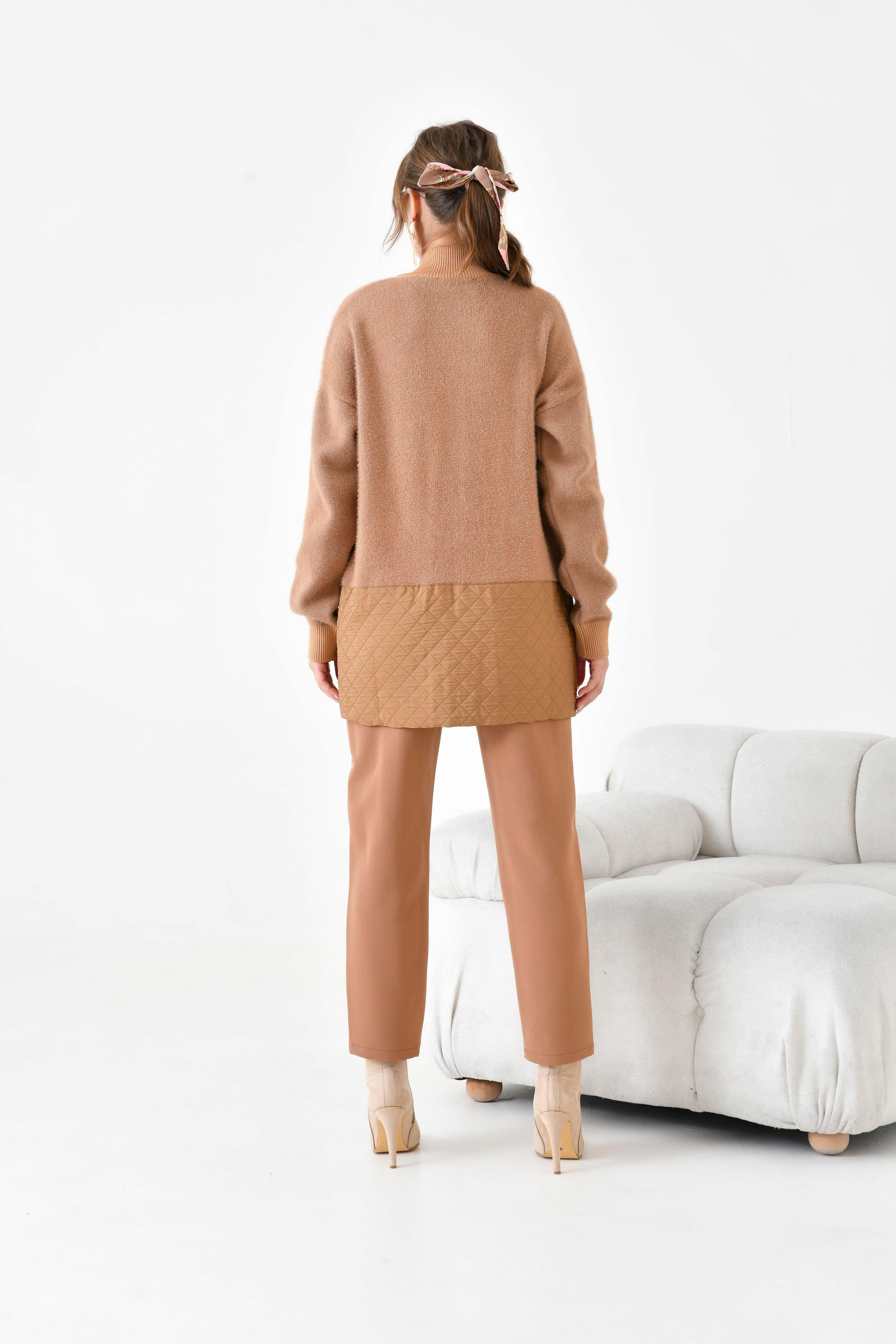 Ftz Kadın Kapitone Detaylı Kısa Kap Bisküvi 20875