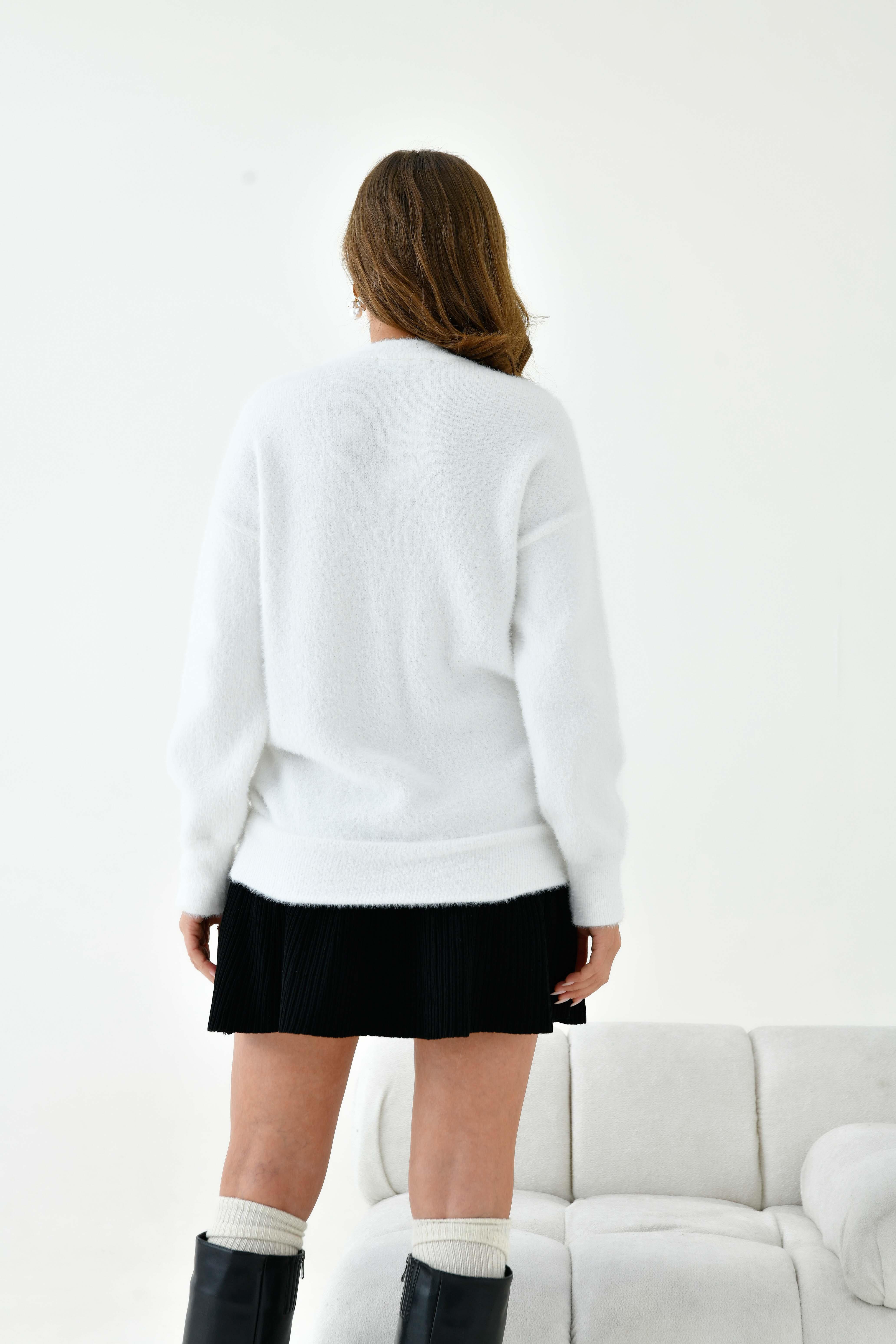 Ftz Kadın Taş Detaylı Kazak Ekru 20828