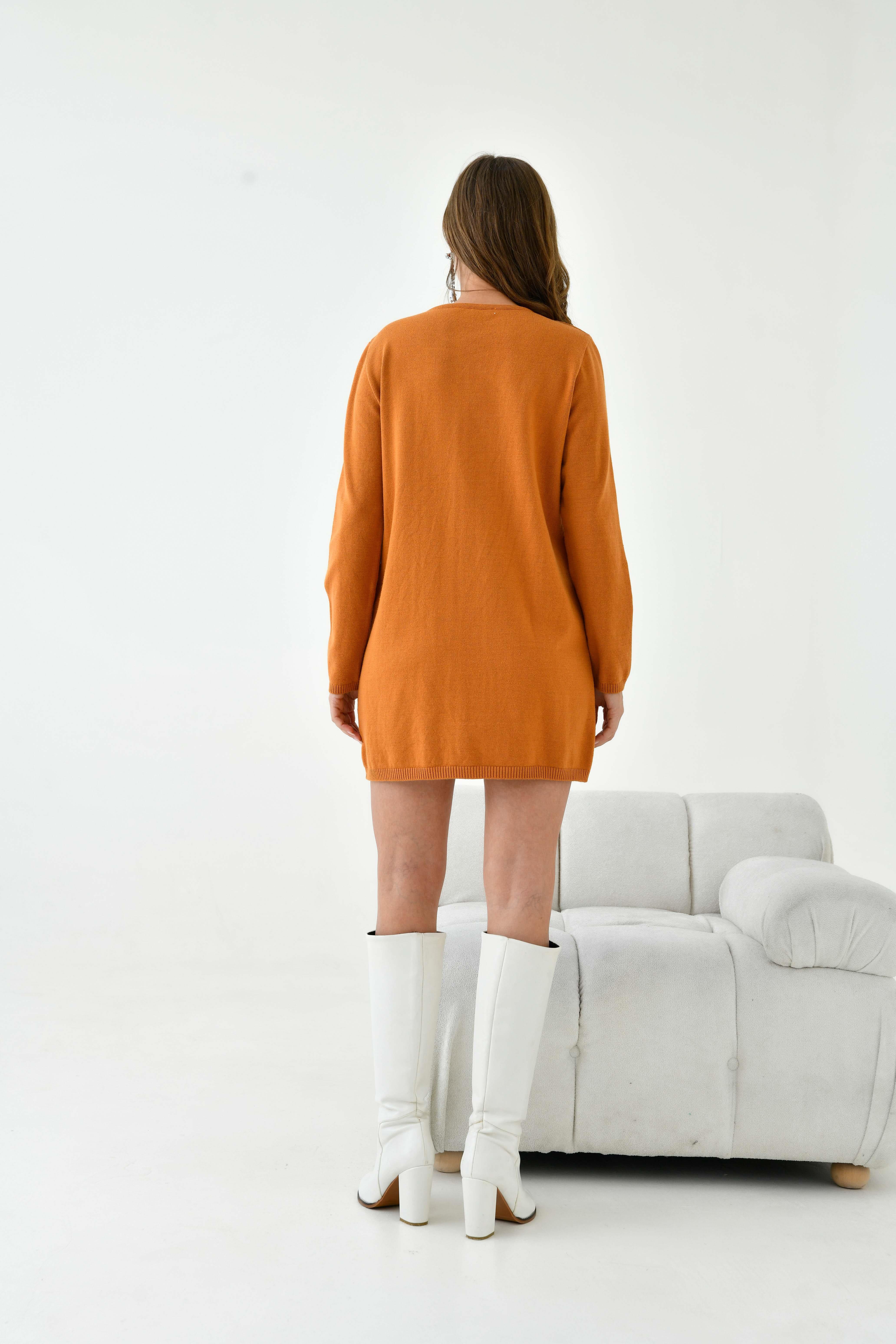 Ftz  Kadın Taş Detaylı Tunik Safran 20894