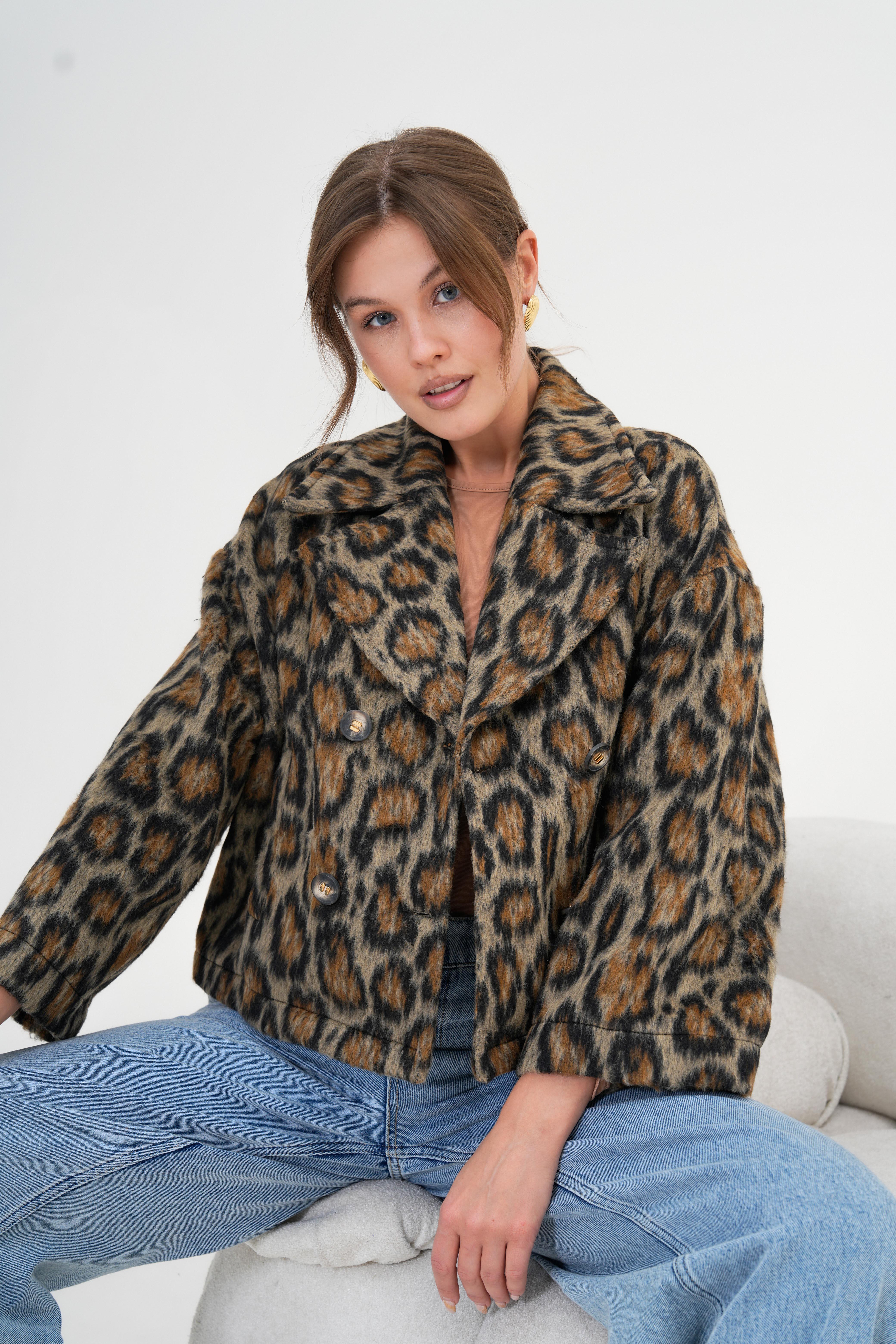 Ftz Leopar Ceket Kahve 30993