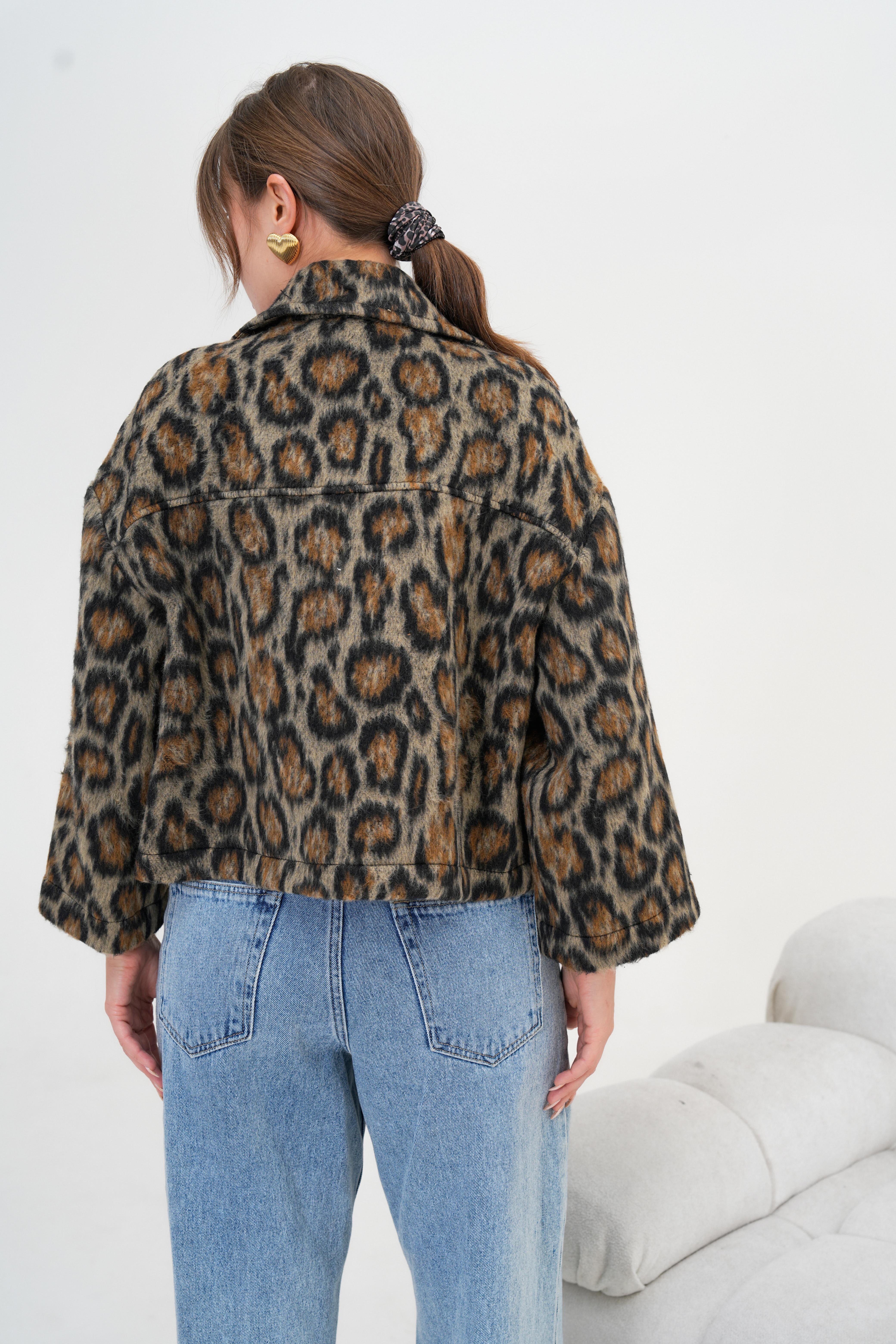 Ftz Leopar Ceket Kahve 30993