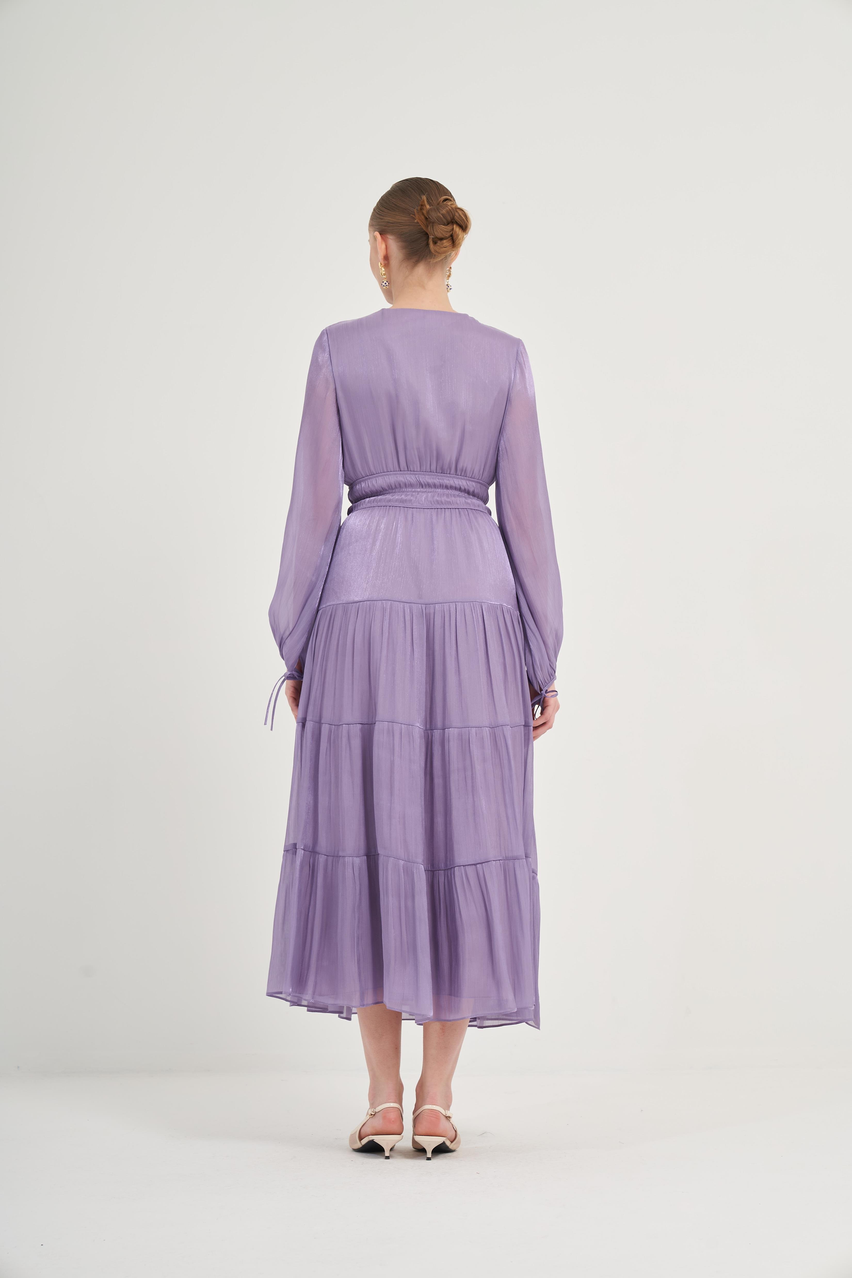Ftz Organze Elbise Lila 31015