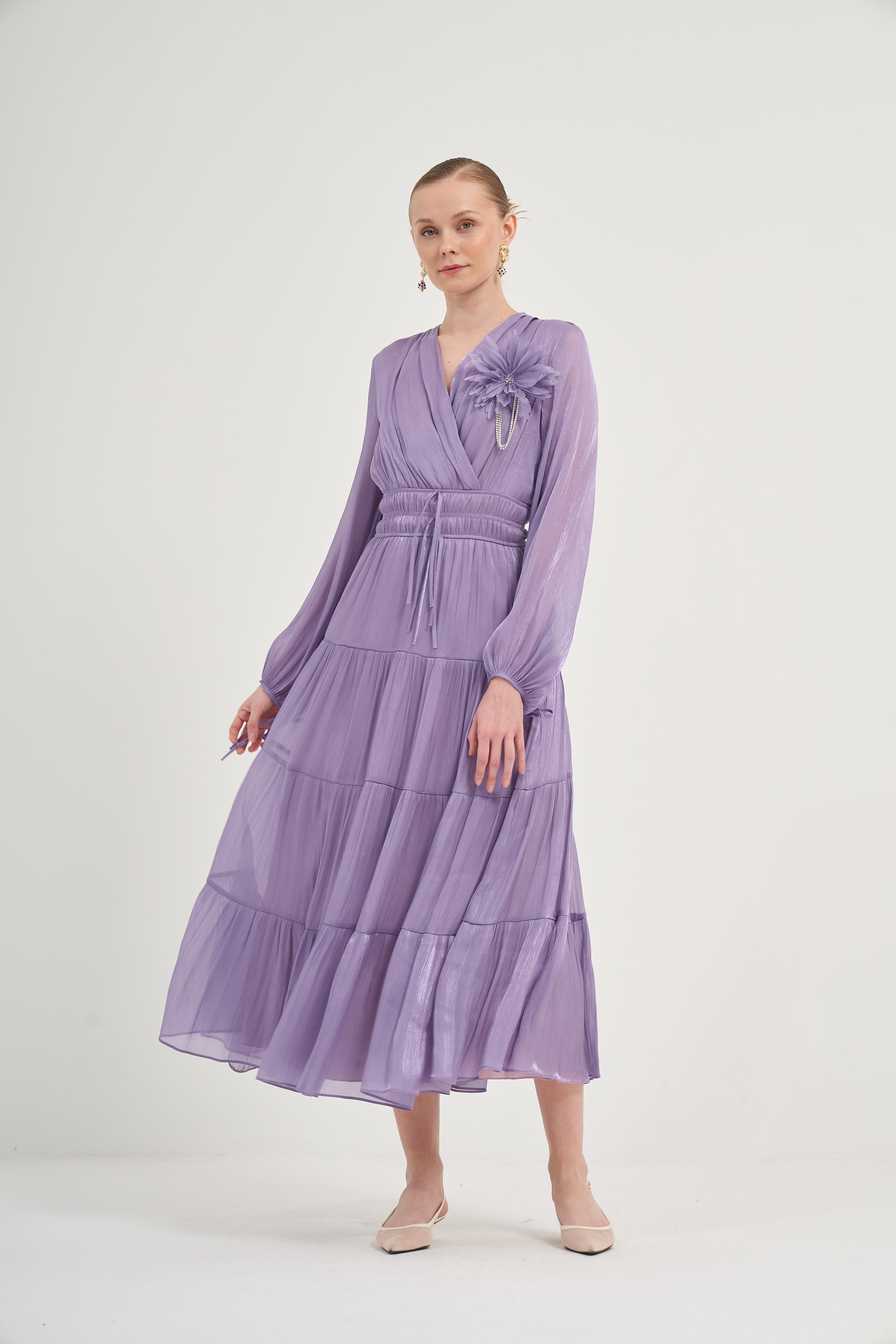 Ftz Organze Elbise Lila 31015