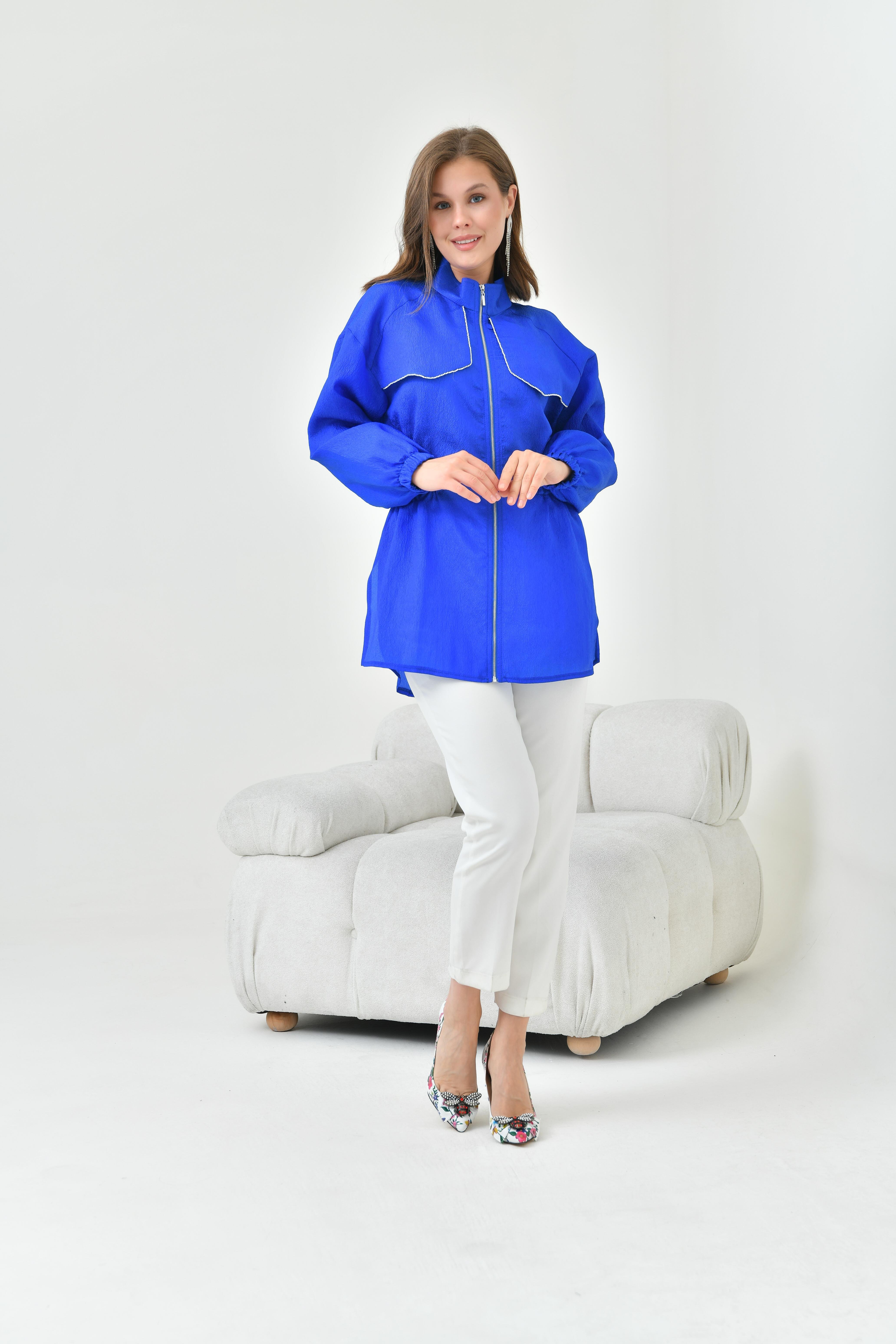 FTZ WOMEN BAYAN ORGANZE CAP Saks Mavi 30854