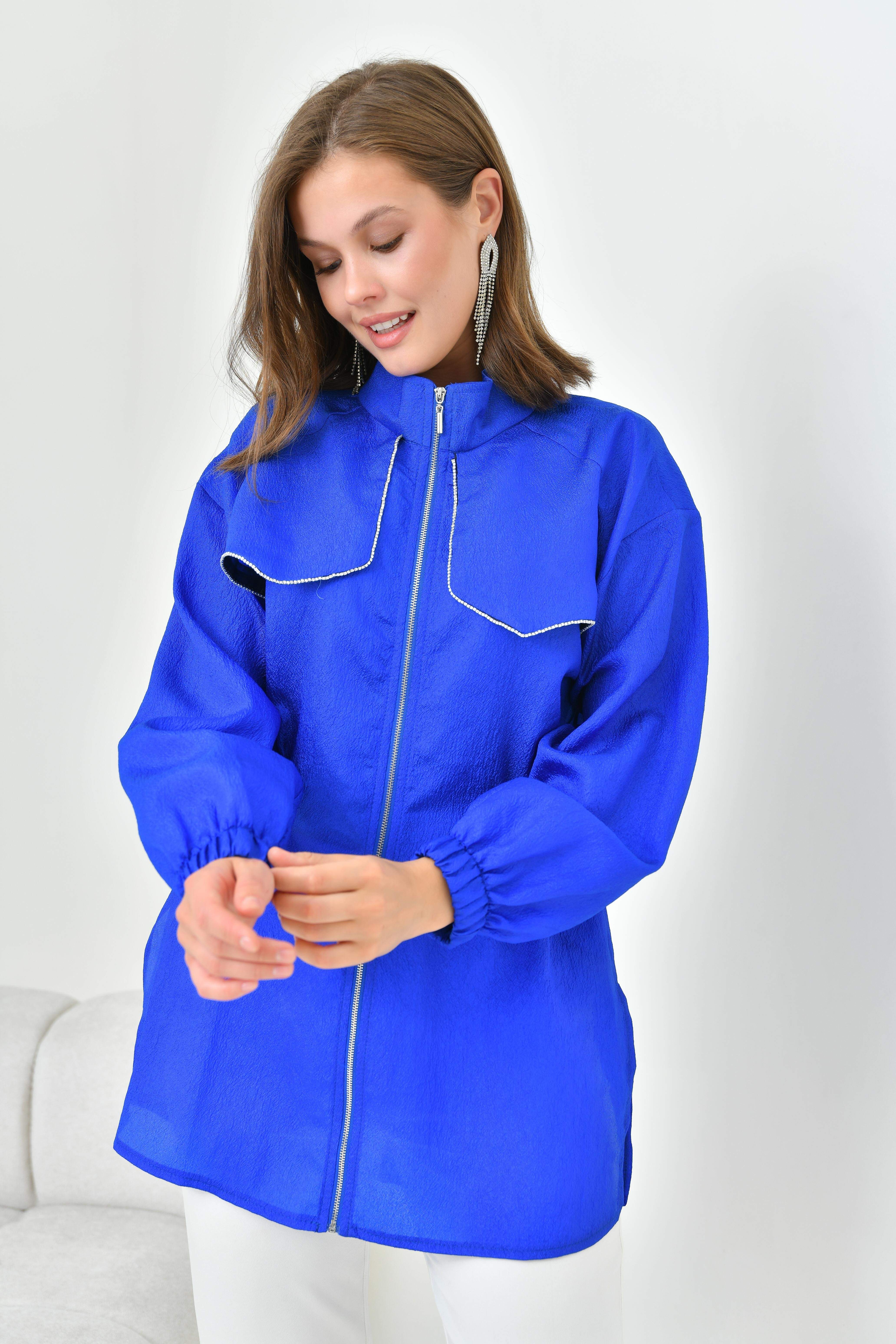 FTZ WOMEN BAYAN ORGANZE CAP Saks Mavi 30854