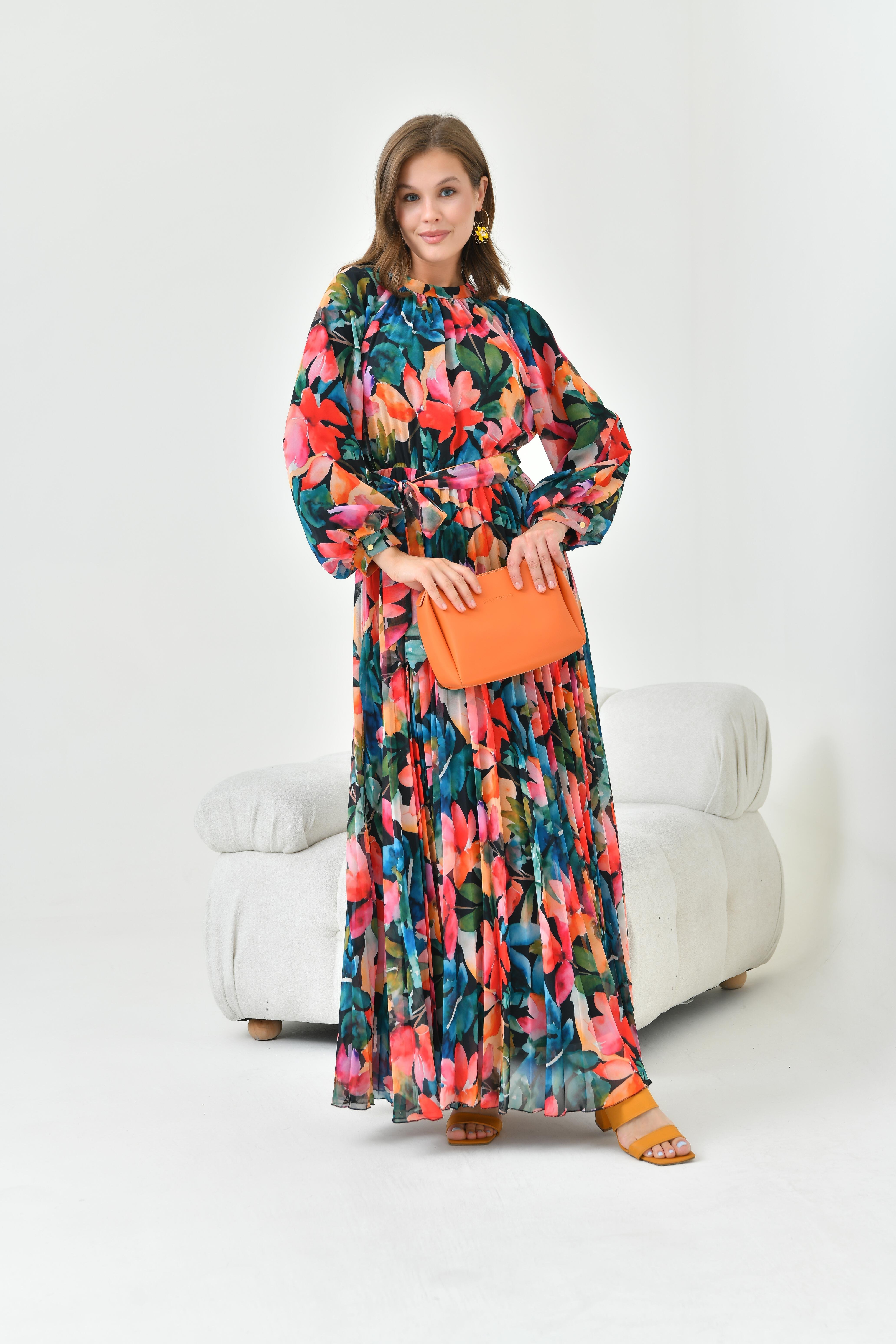 Ftz Women Bayan Şifon Elbise Siyah 30871