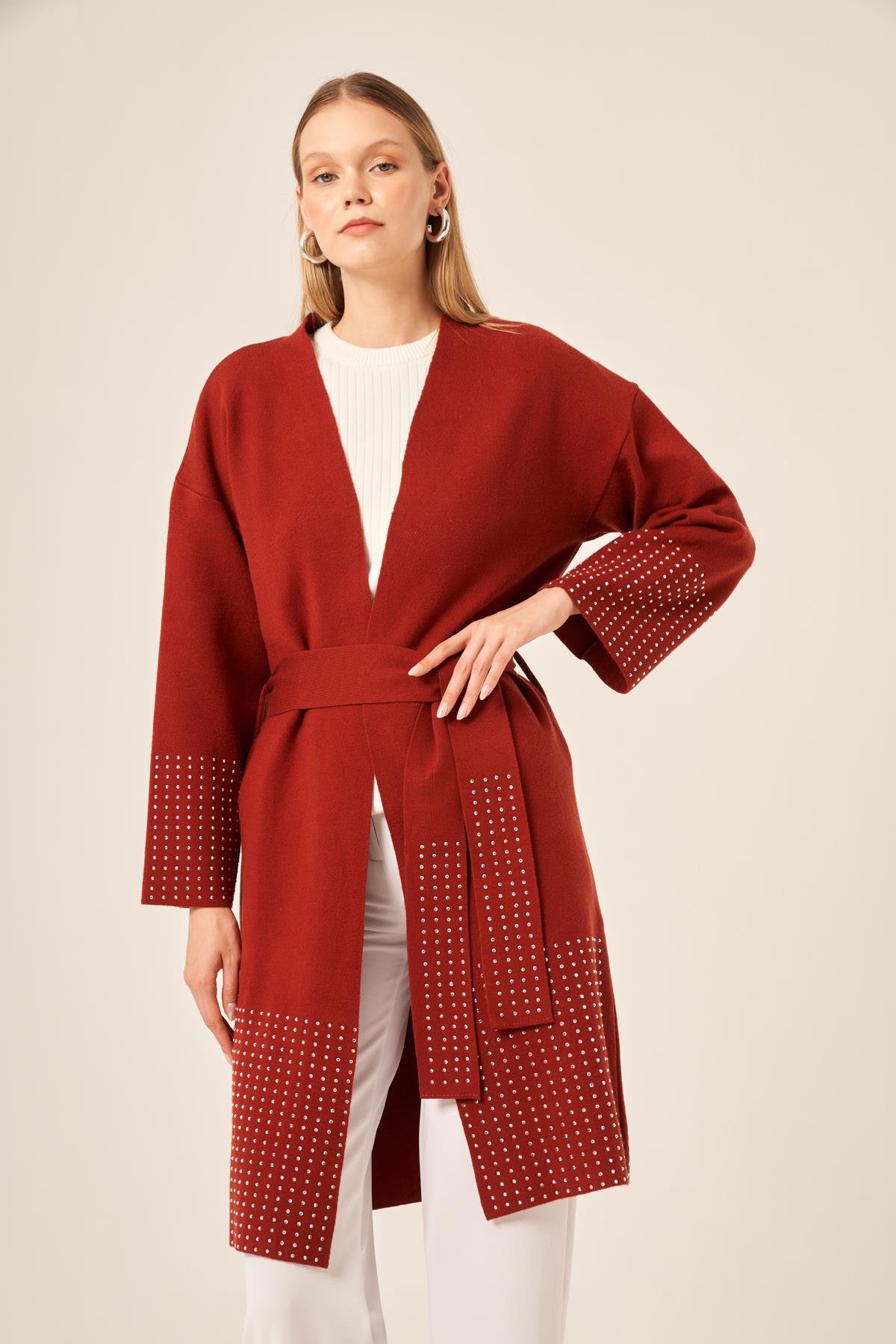 FTZ Women Ftz Kadın Taş Detaylı Giycık  Kiremit 20833