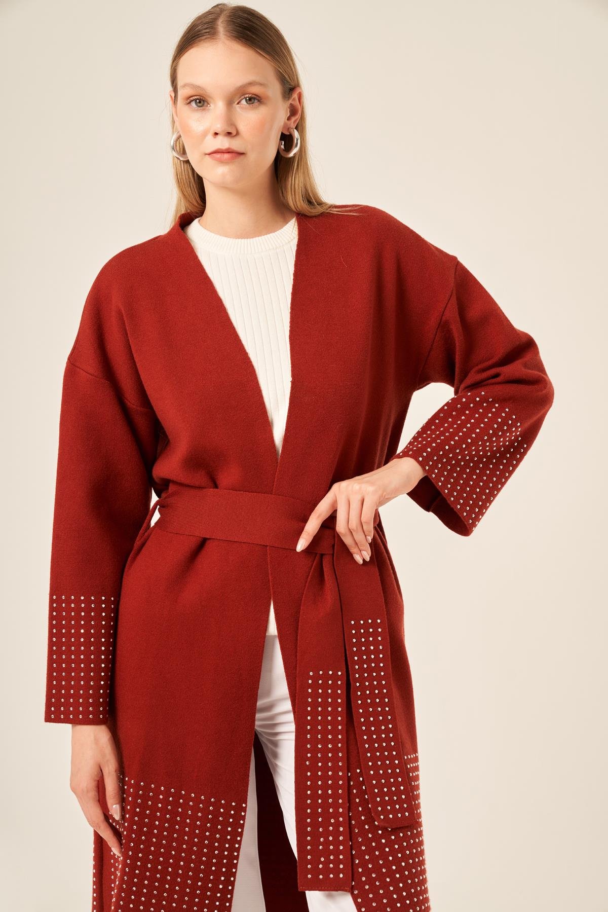 FTZ Women Ftz Kadın Taş Detaylı Giycık  Kiremit 20833