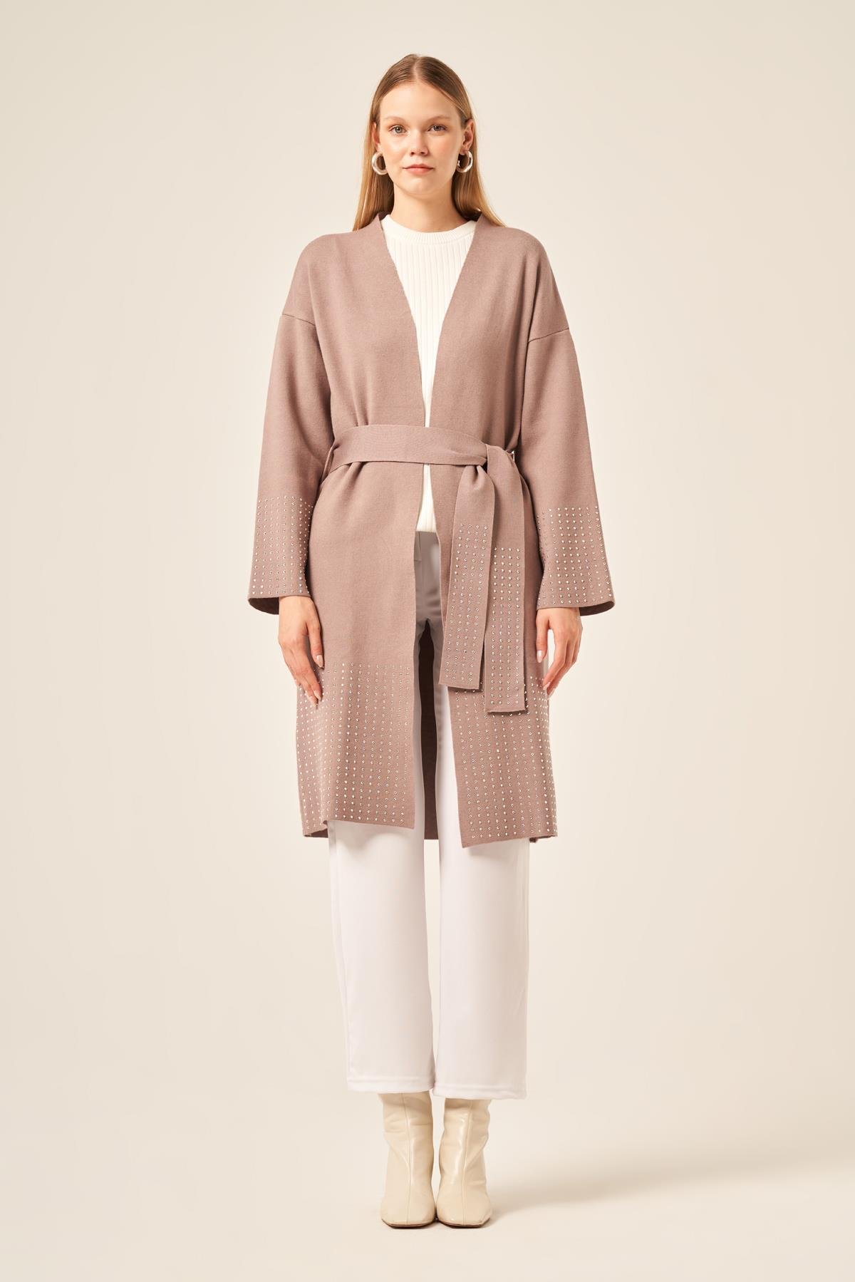 FTZ Women Ftz Kadın Taş Detaylı Giycık  Sütlü Kahve 20833