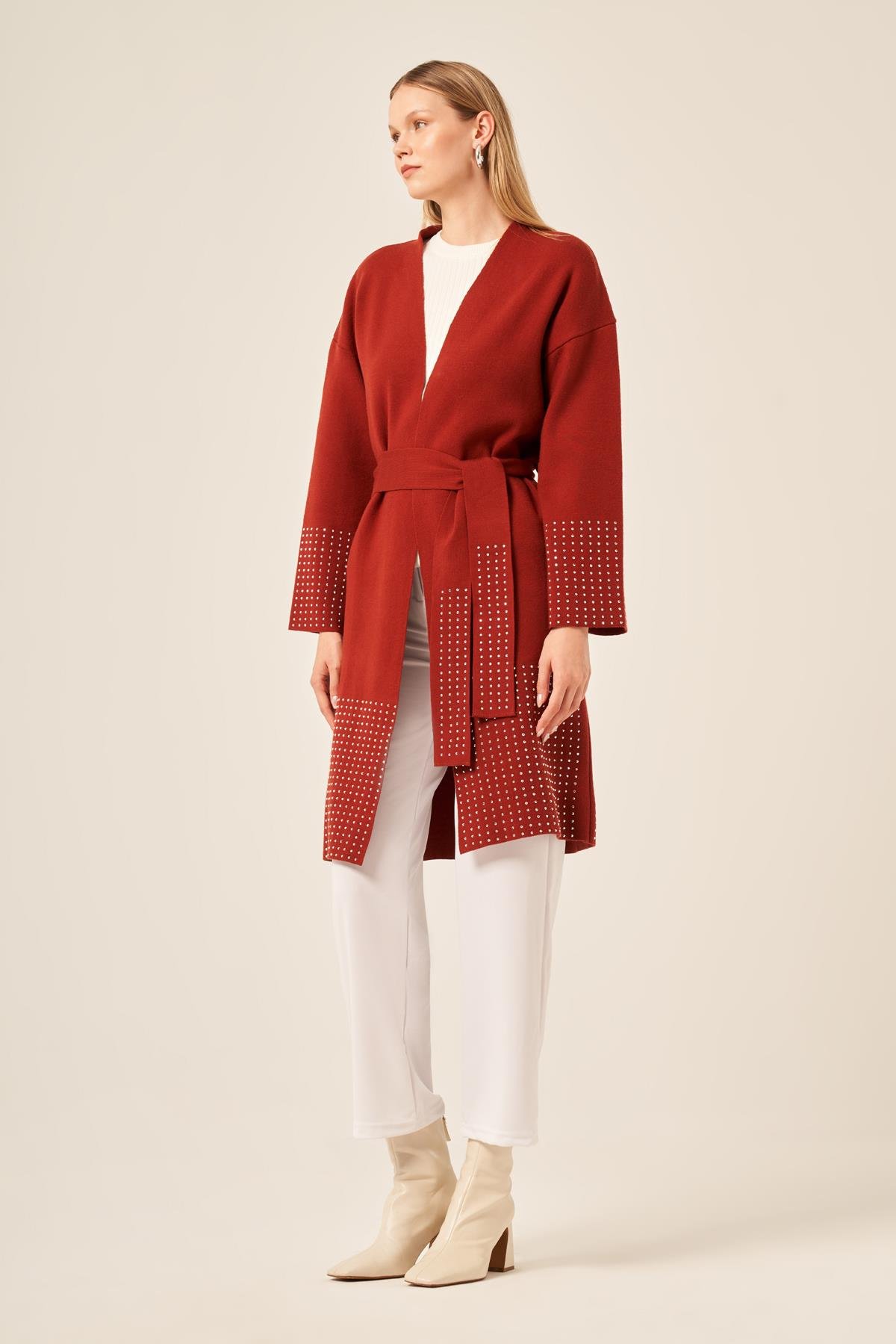 FTZ Women Ftz Kadın Taş Detaylı Giycık  Kiremit 20833