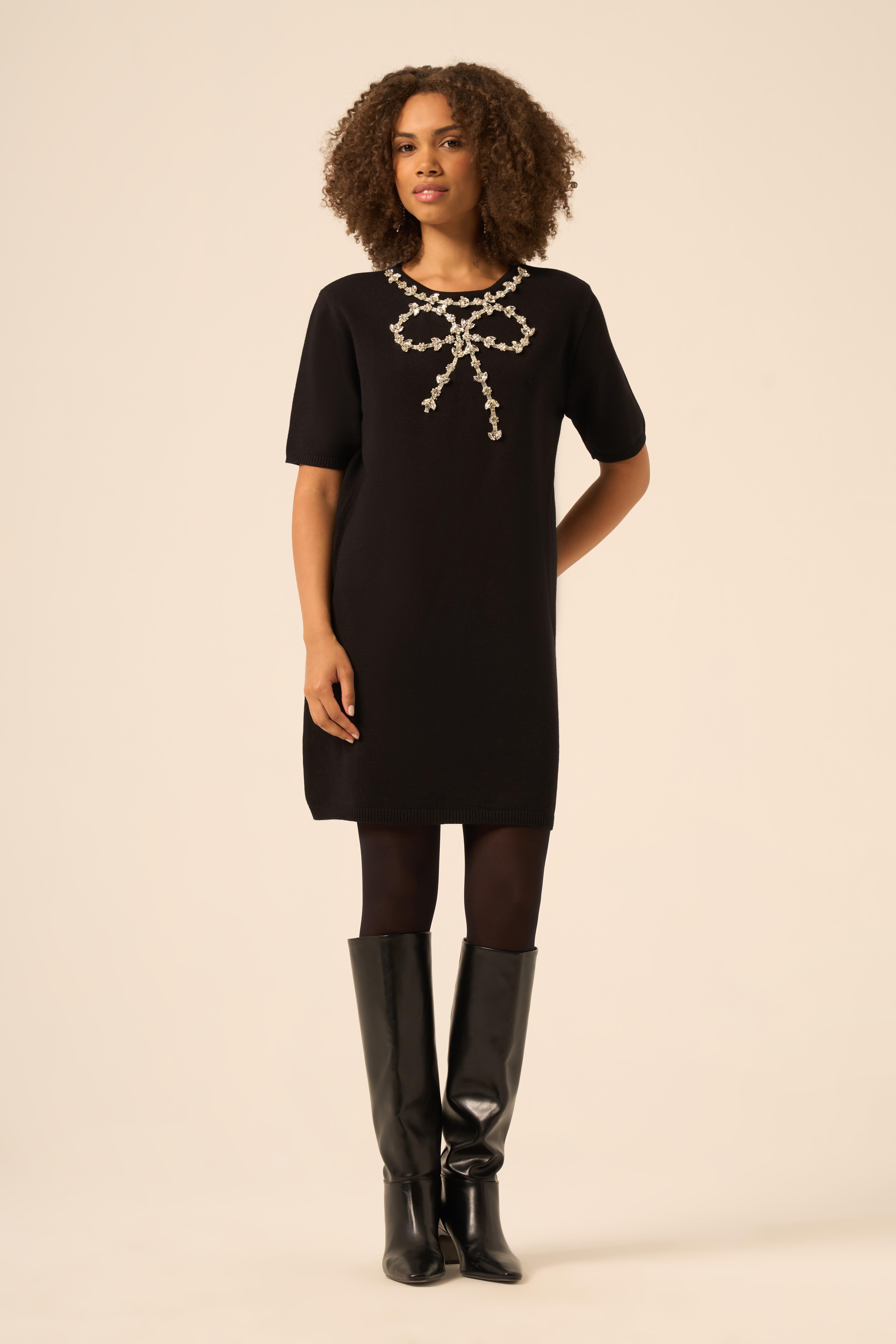 FTZ Women Ftz Kadın Taş Detaylı Tunik  Siyah 20839