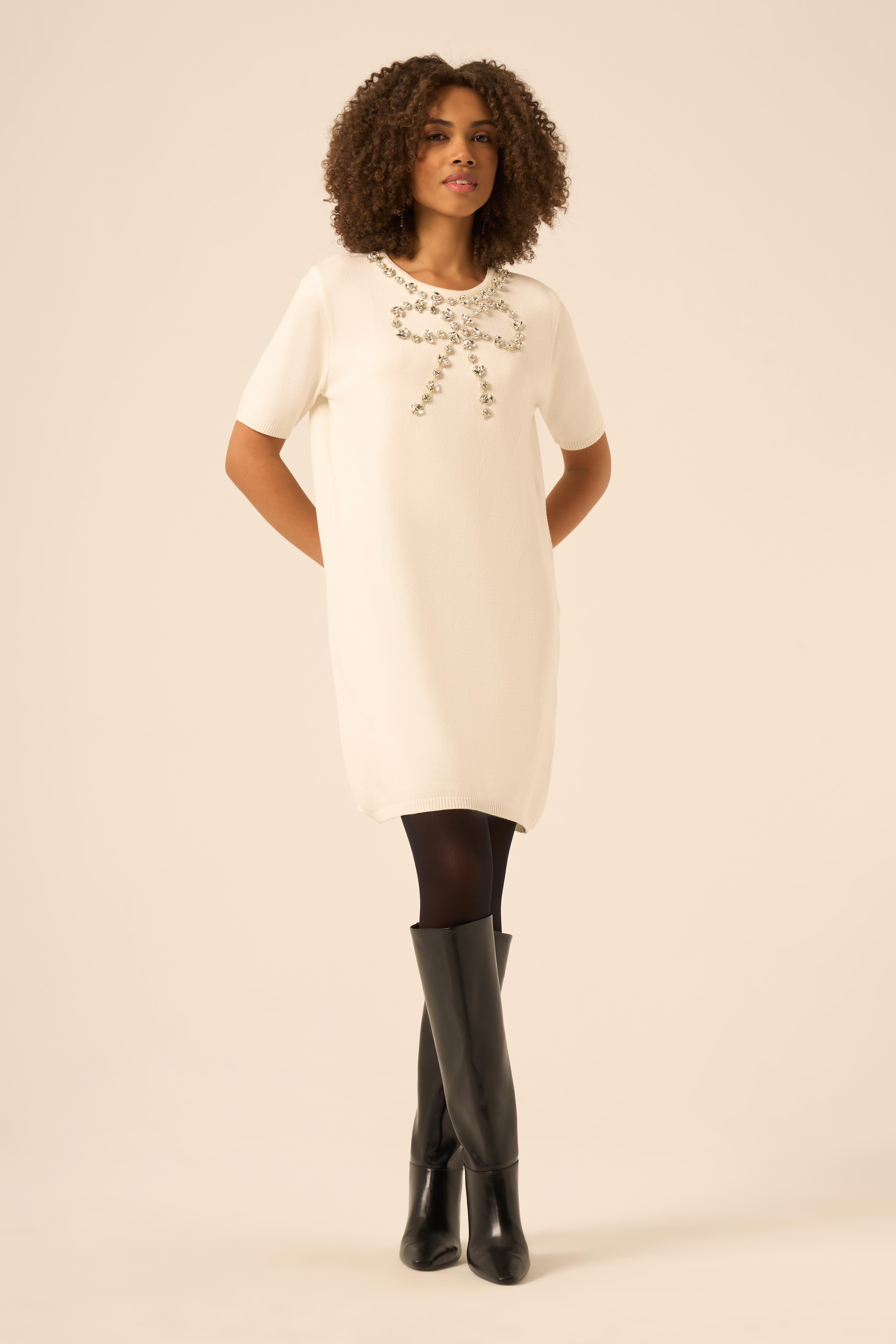 FTZ Women Ftz Kadın Taş Detaylı Tunik  Ekru 20839