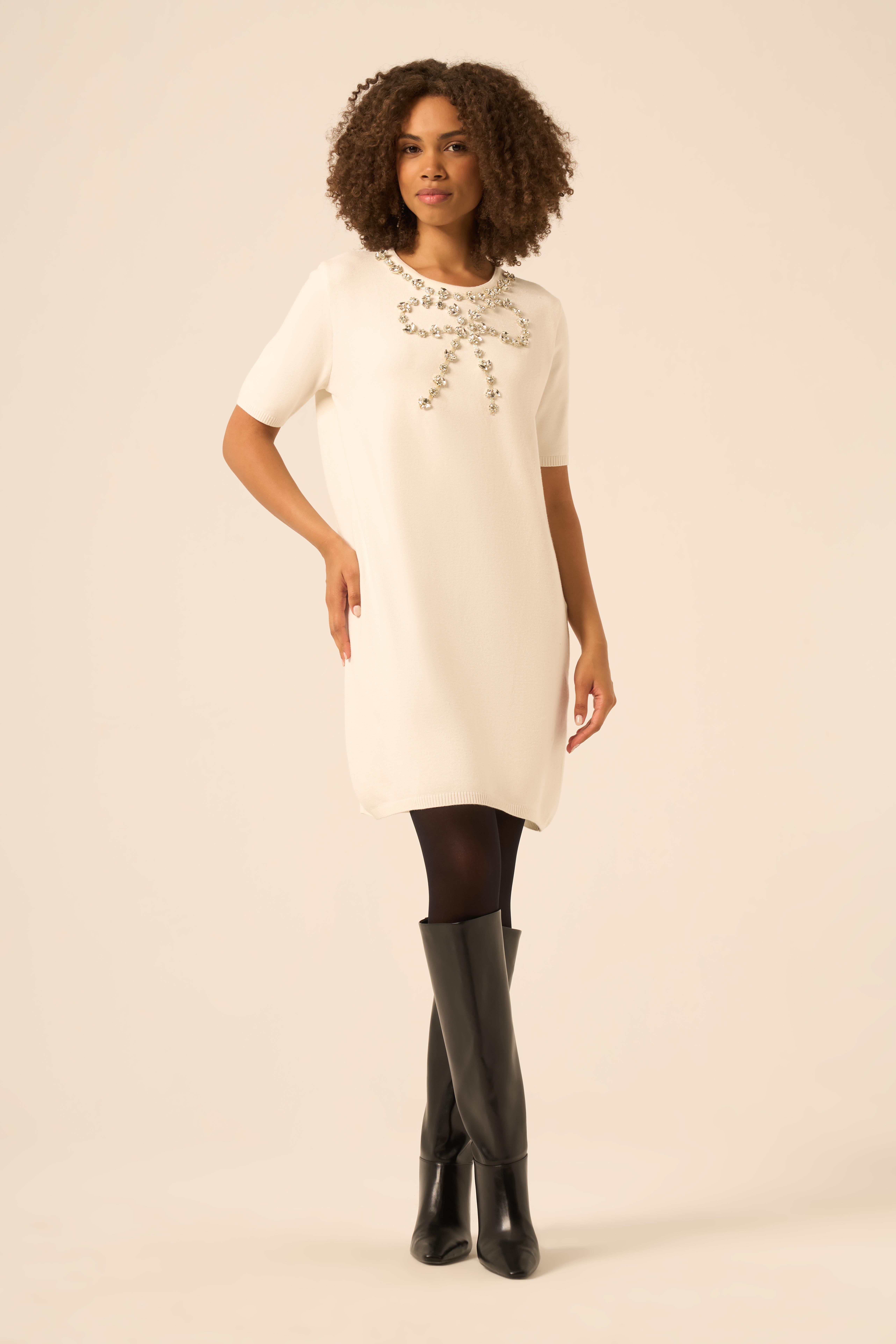FTZ Women Ftz Kadın Taş Detaylı Tunik  Ekru 20839
