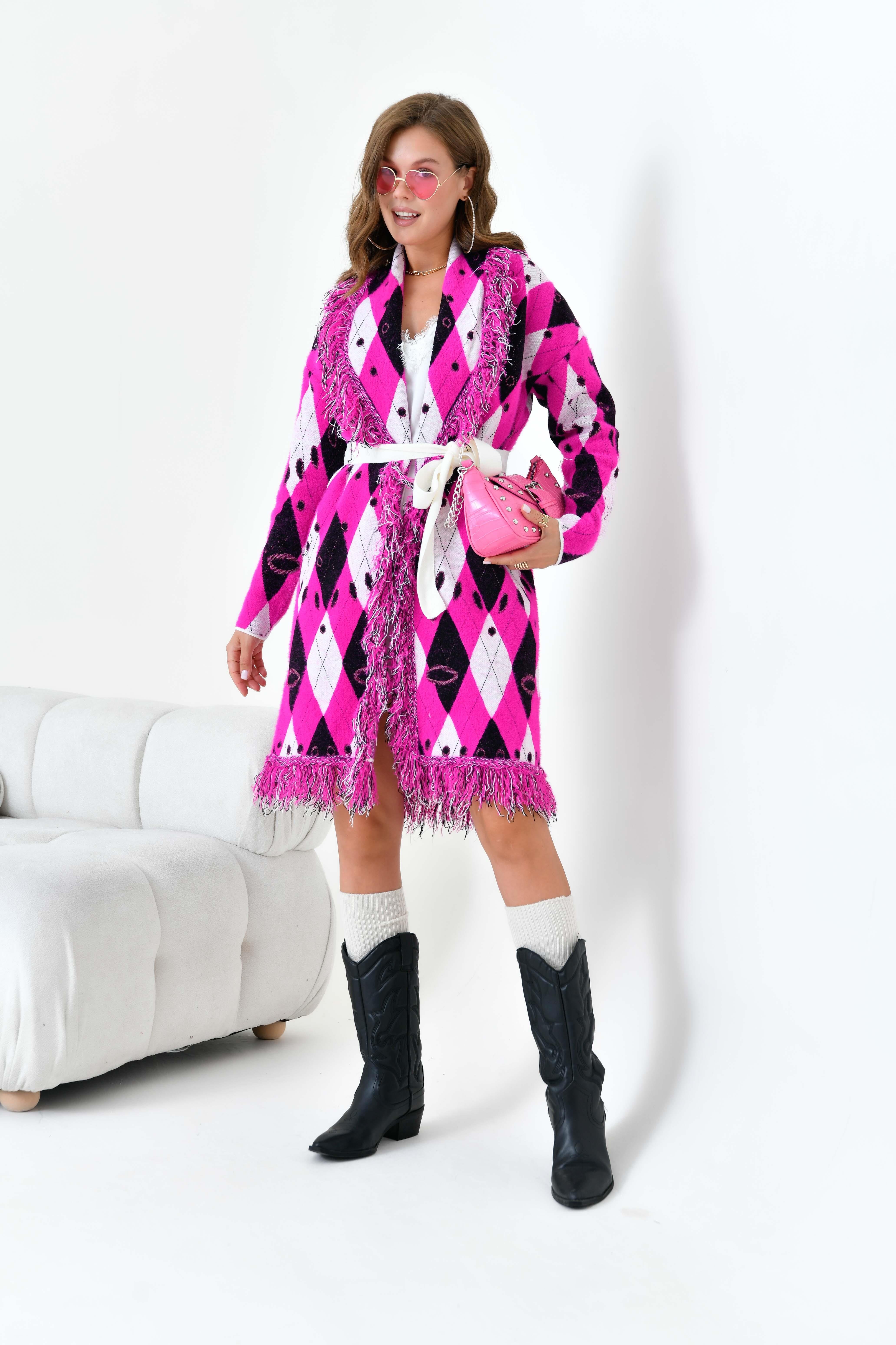 Ftz Women Kadın Baklava Desenli Giyçık Fuşya 20519