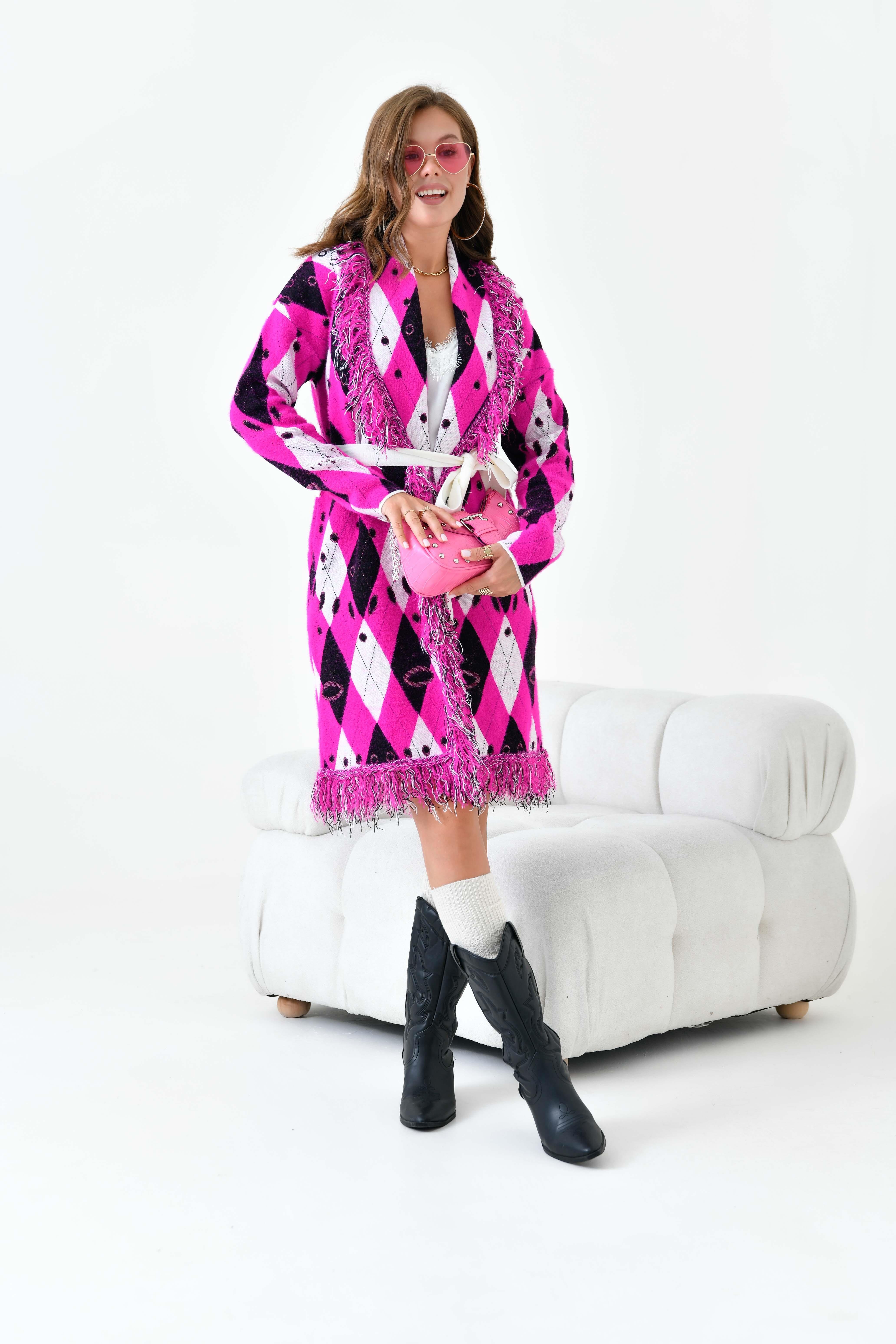 Ftz Women Kadın Baklava Desenli Giyçık Fuşya 20519