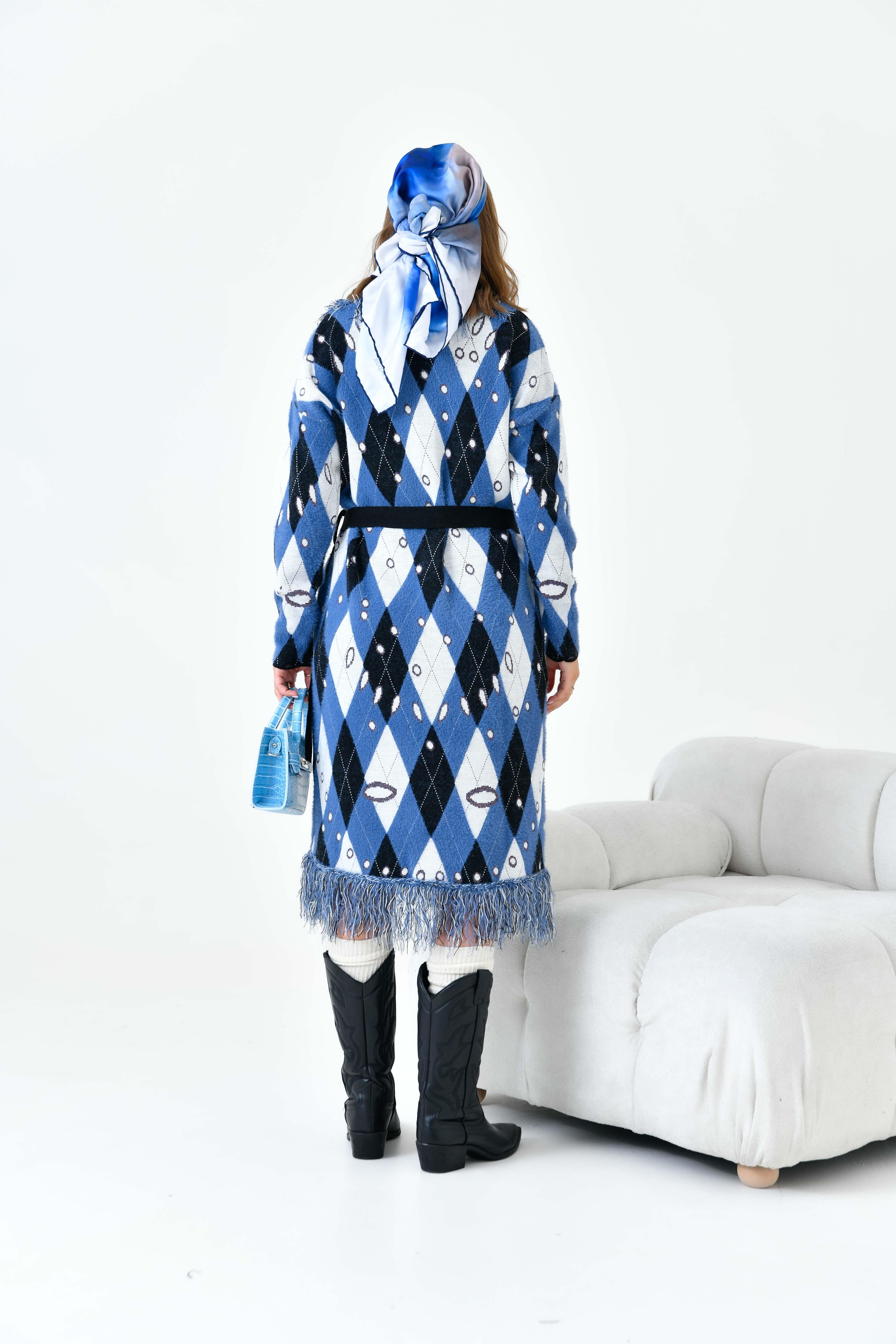 Ftz Women Kadın Baklava Desenli Giyçık İndigo 20519