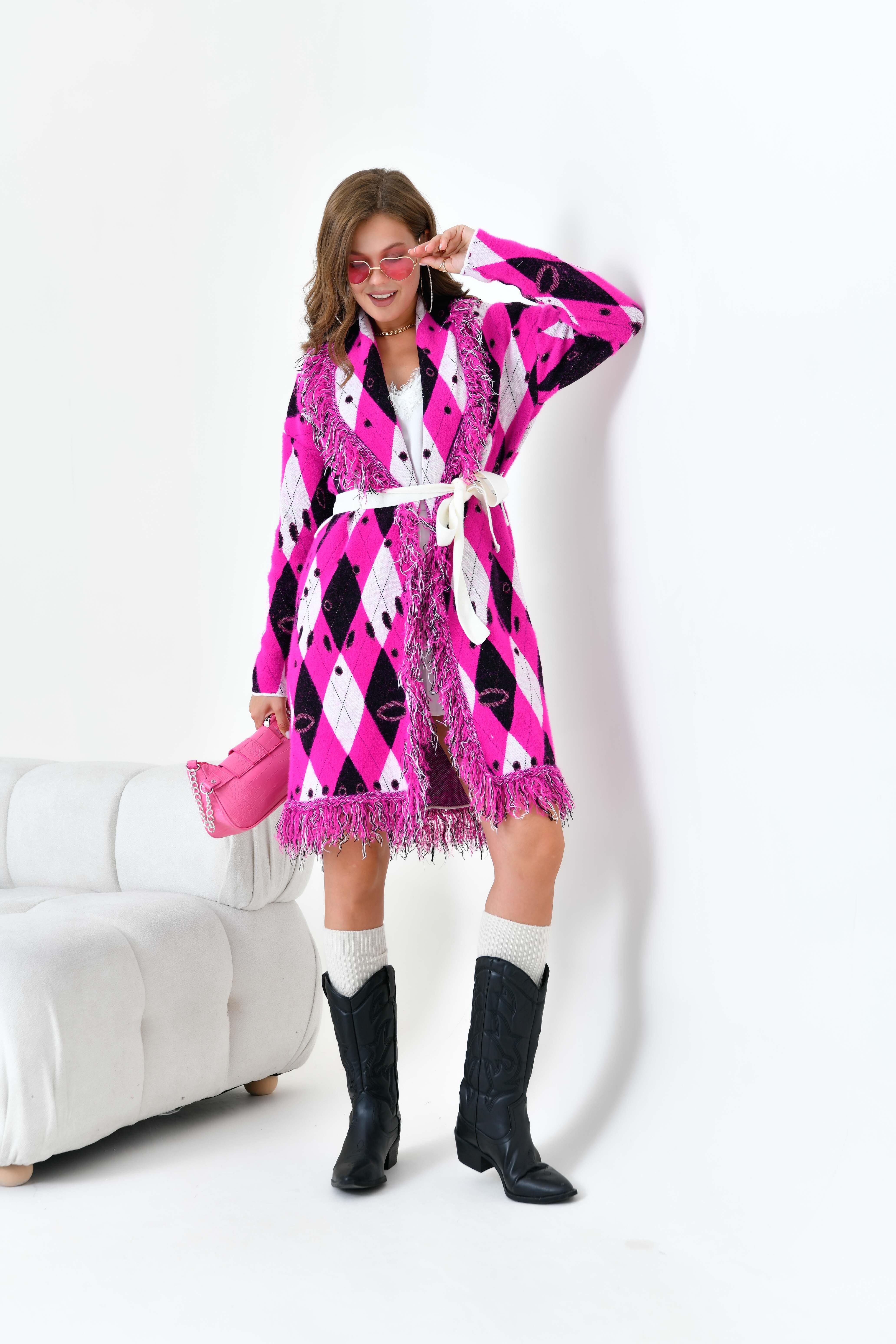 Ftz Women Kadın Baklava Desenli Giyçık Fuşya 20519