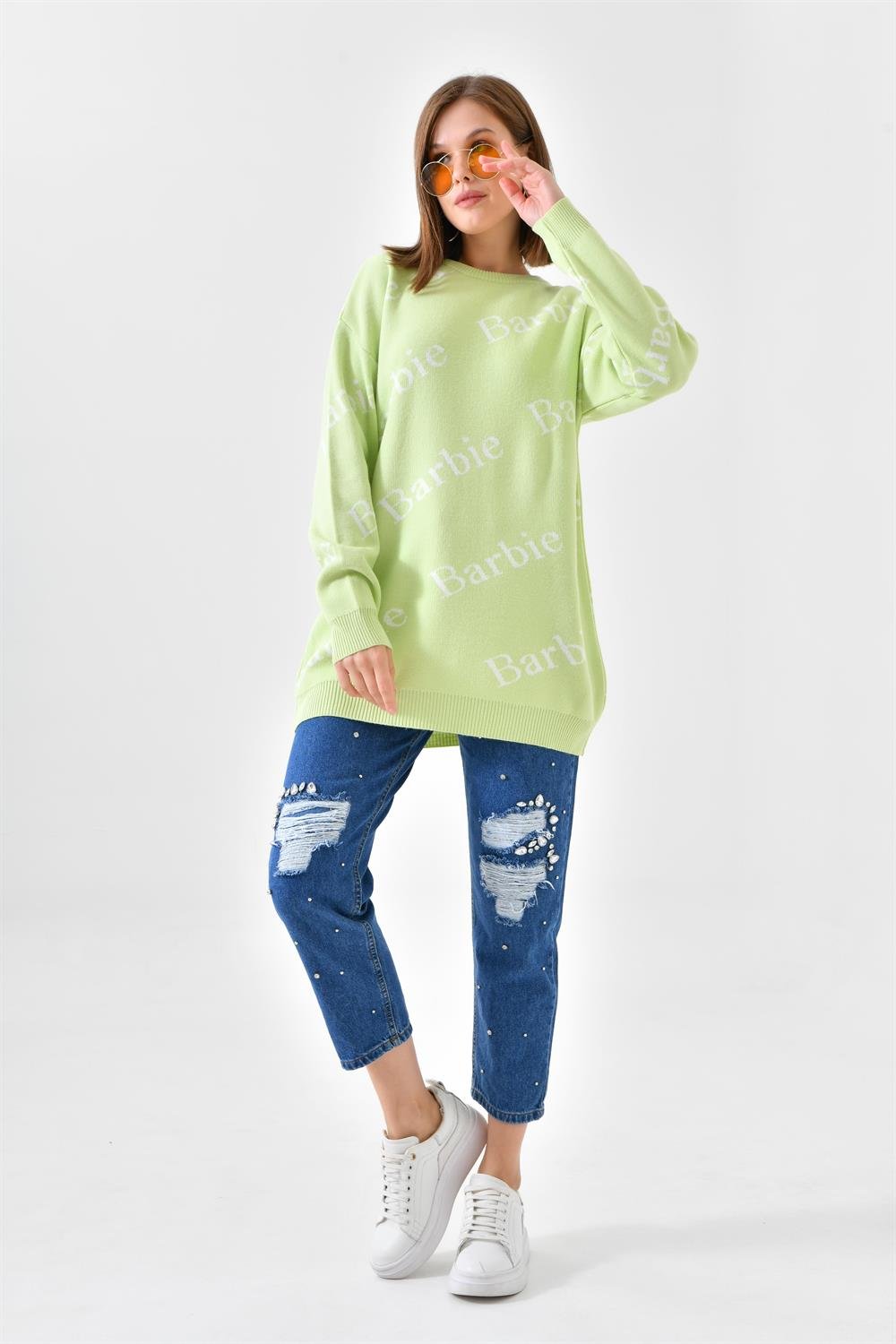 Ftz Women Kadın Barbie Kazak Fıstık Yeşili