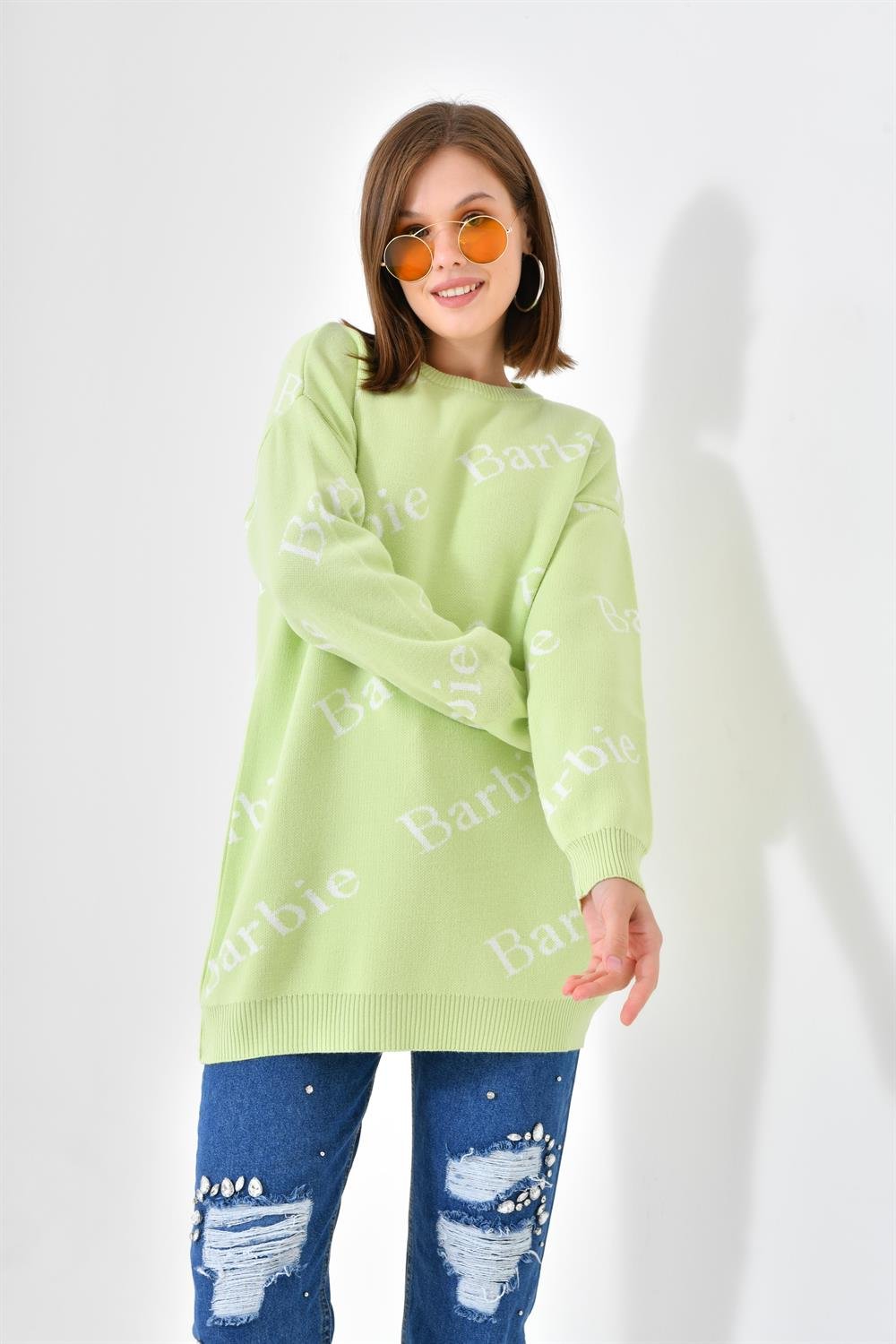 Ftz Women Kadın Barbie Kazak Fıstık Yeşili