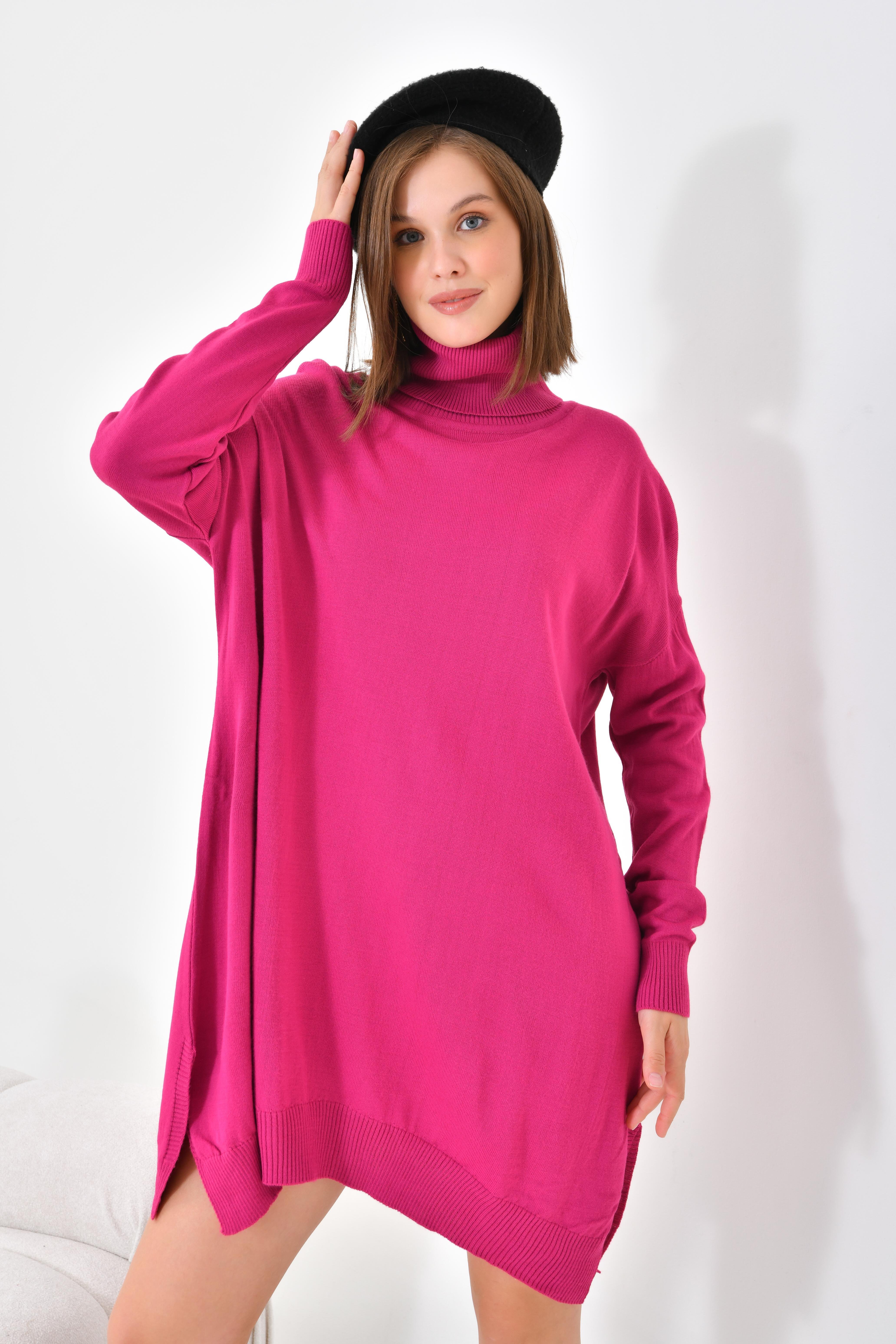 FTZ Women Kadın Basic Tunik  Fuşya 20401