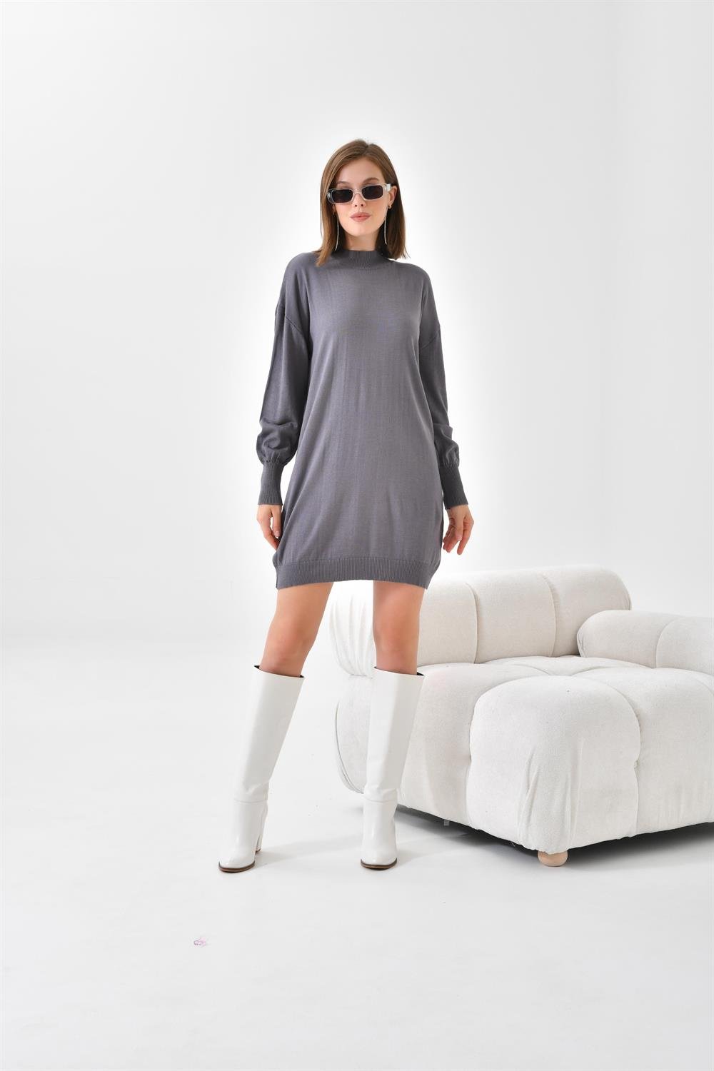 Ftz Women Kadın Basic Tunik Gri