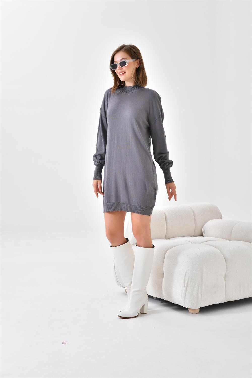 Ftz Women Kadın Basic Tunik Gri