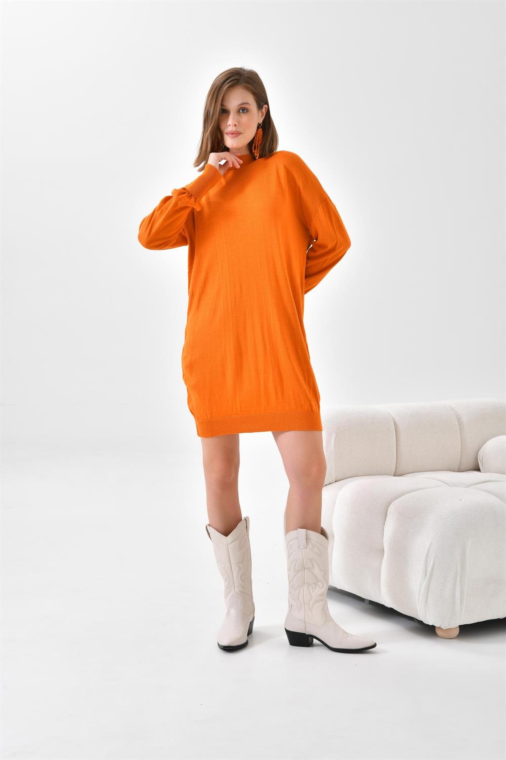 Ftz Women Kadın Basic Tunik Orange