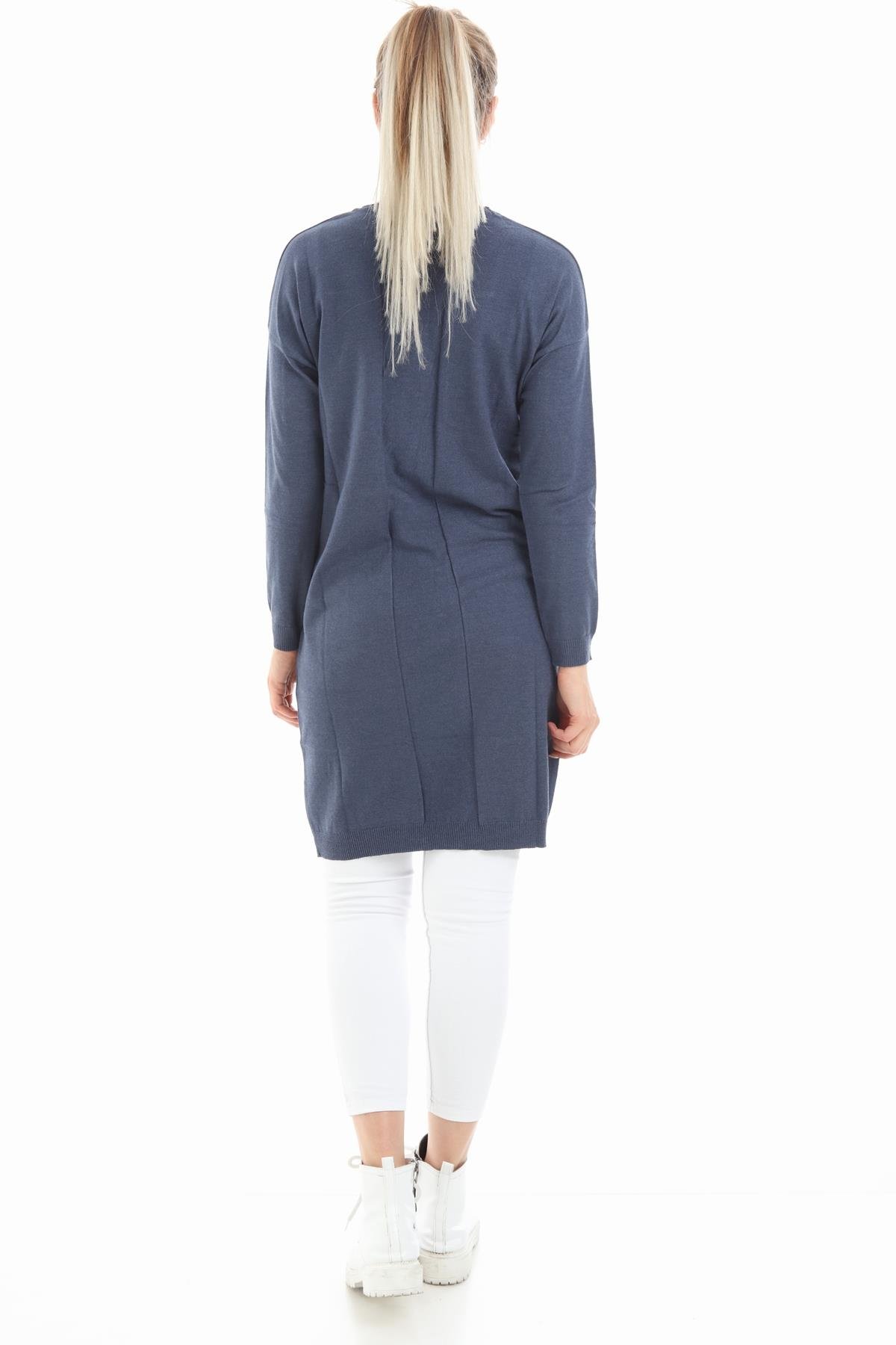 FTZ Women Kadın Cepli Tunik  İndigo 20-260