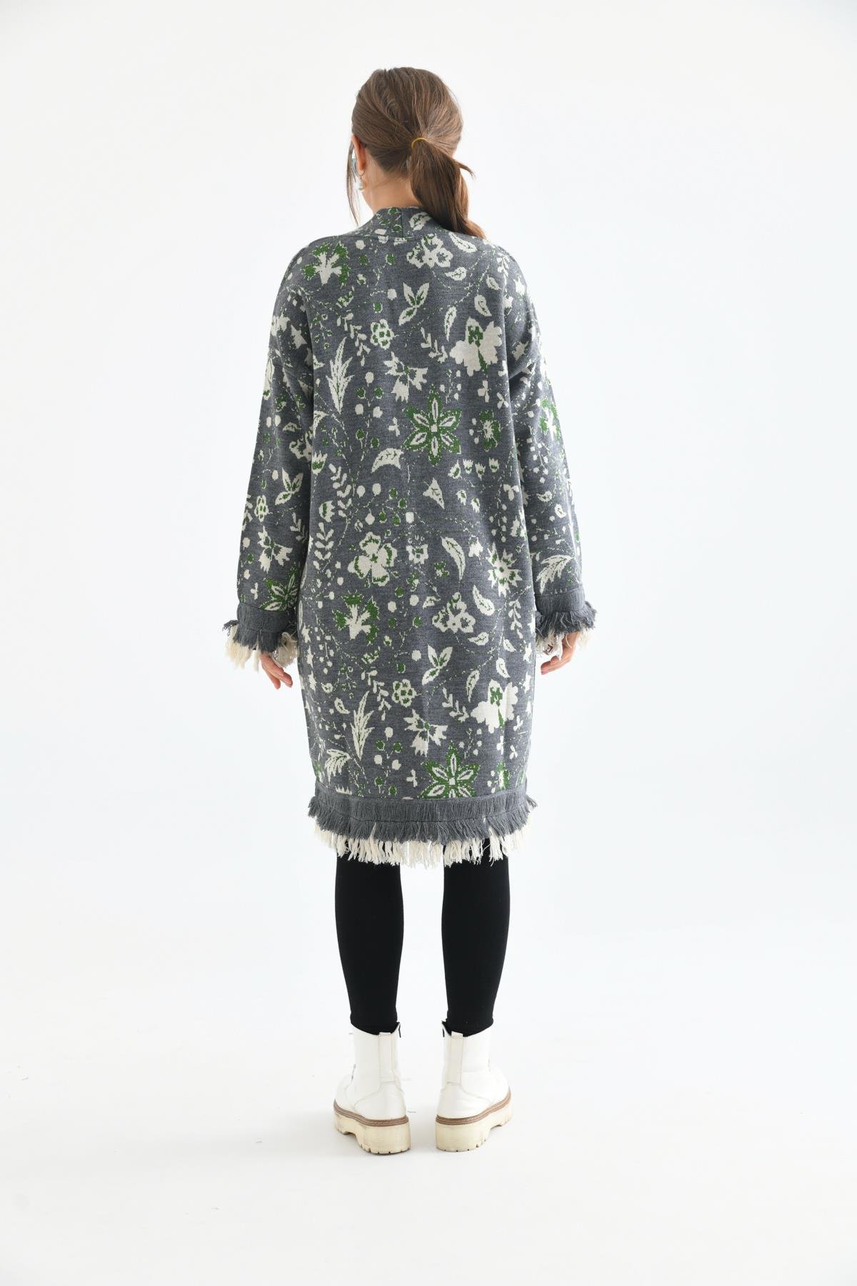 FTZ Women Kadın Çiçek Desenli Giy-Çık  Gri 20029