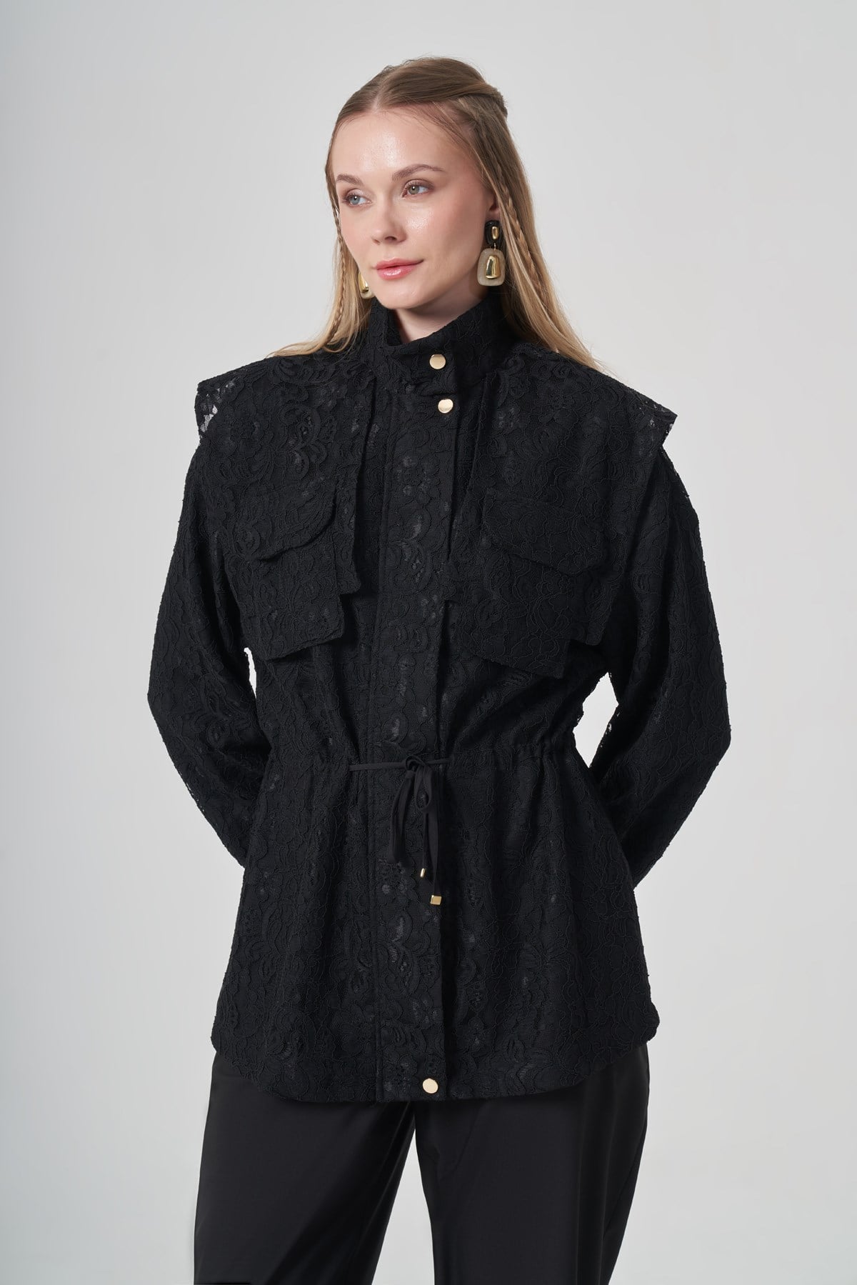 FTZ Women Kadın Dantel Cap  Siyah 31315