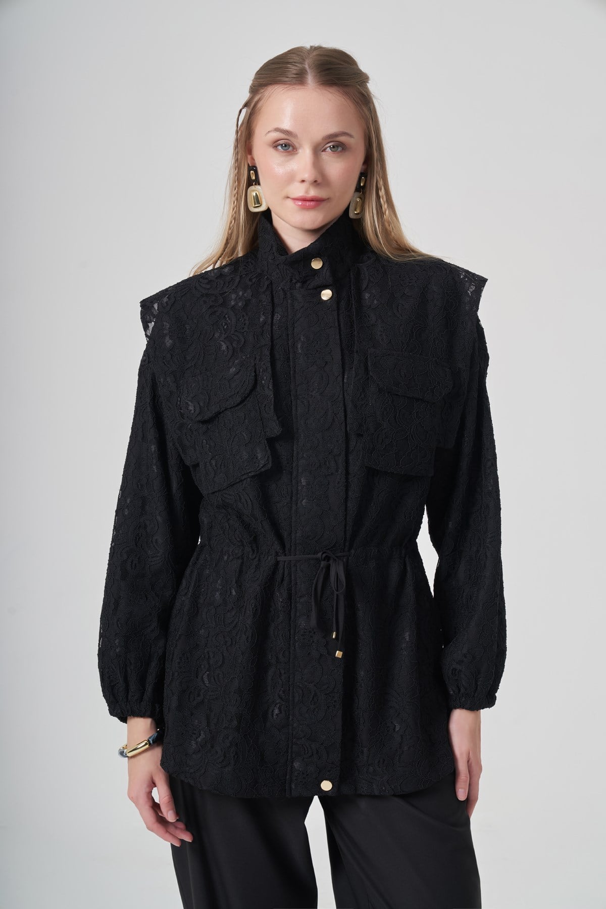 FTZ Women Kadın Dantel Cap  Siyah 31315