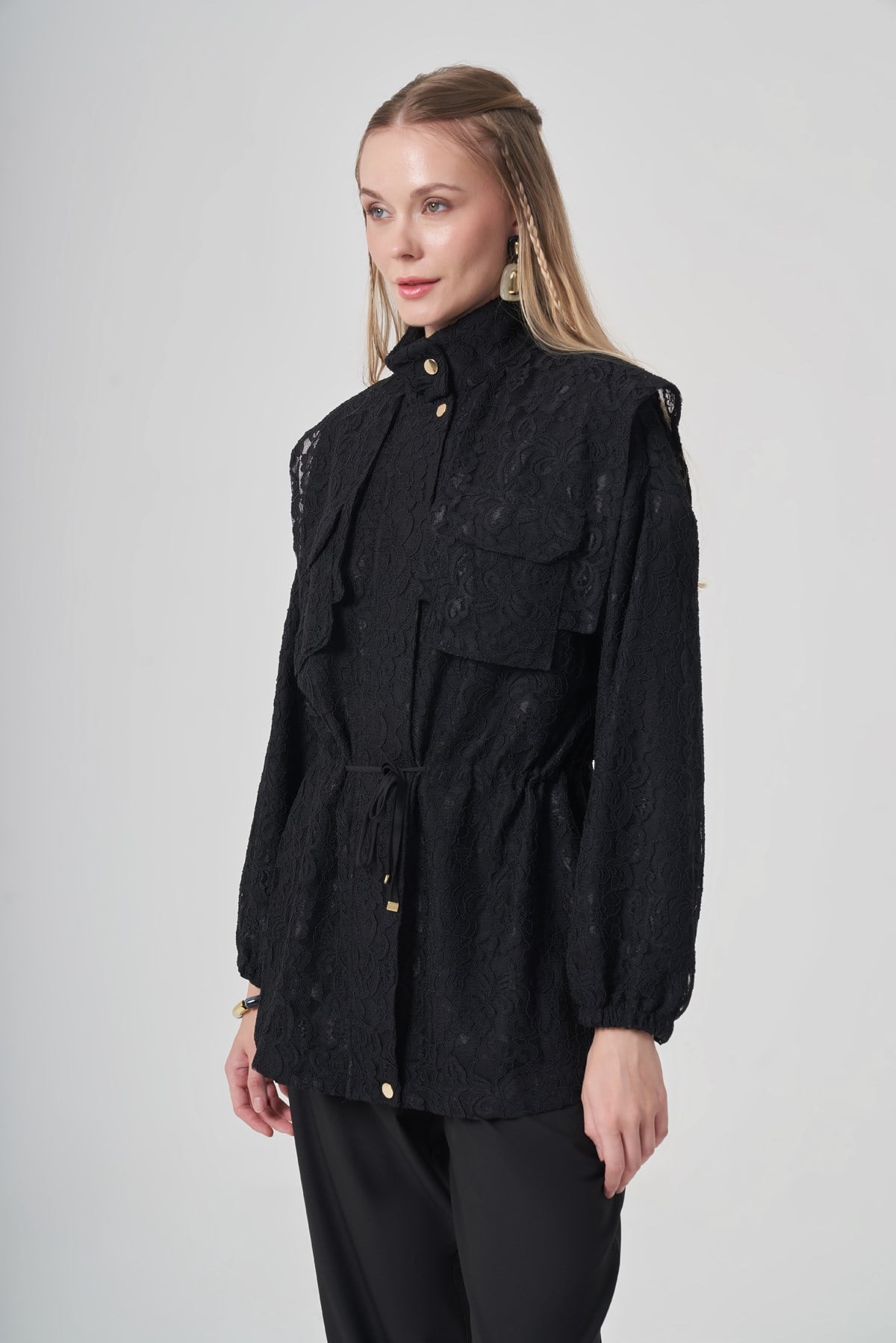FTZ Women Kadın Dantel Cap  Siyah 31315