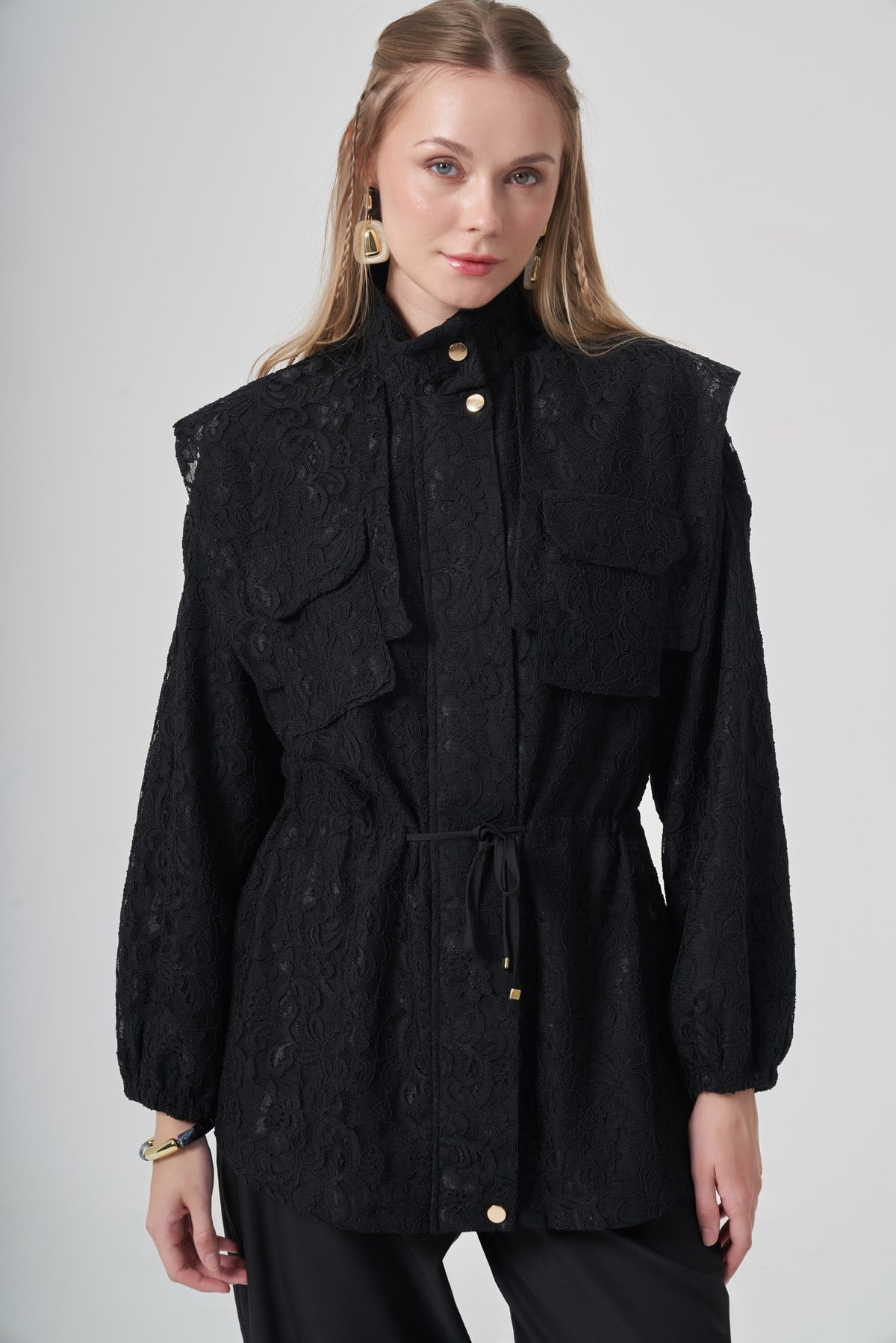 FTZ Women Kadın Dantel Cap  Siyah 31315